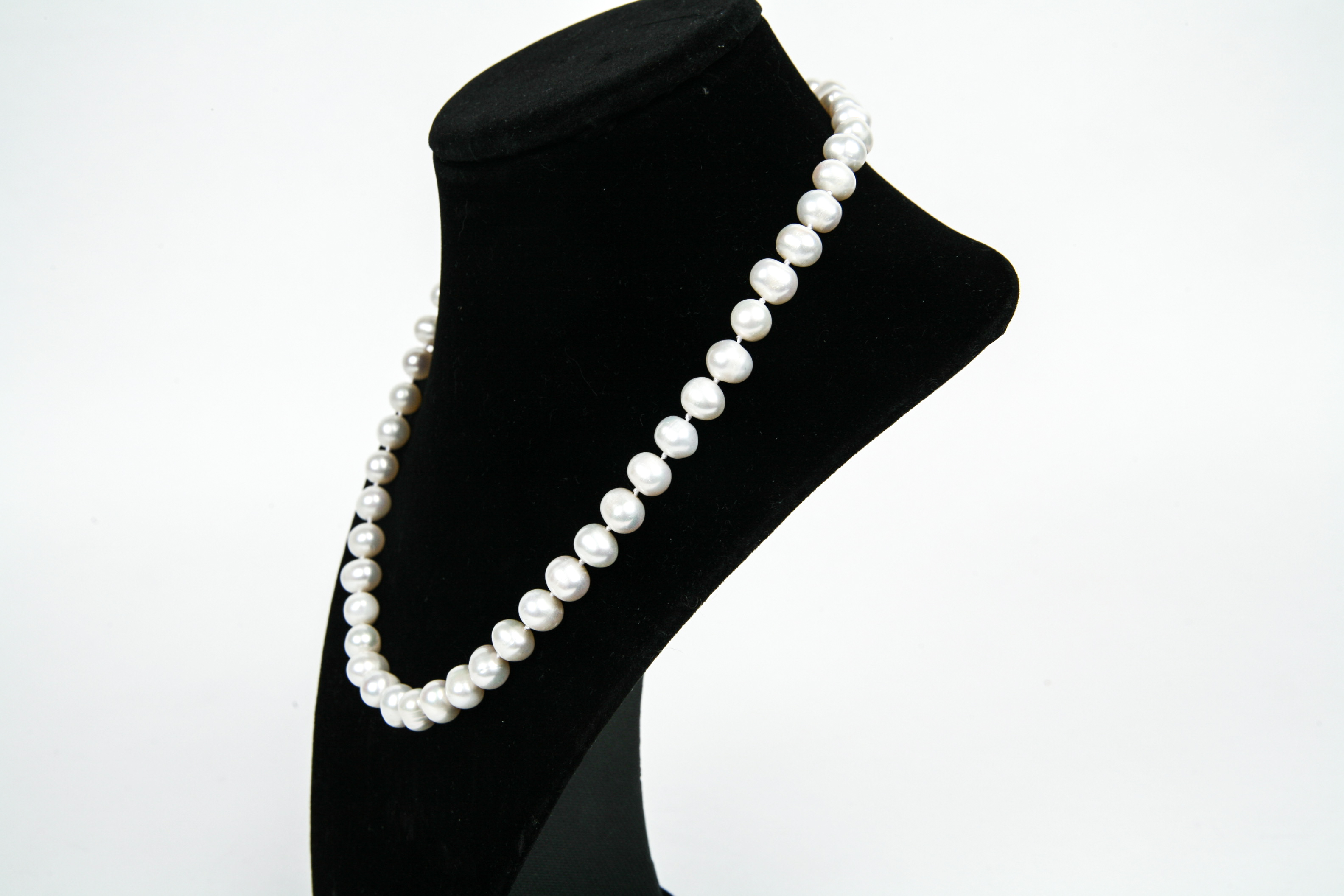 Pearl Necklace with Sterling Silver Clasp