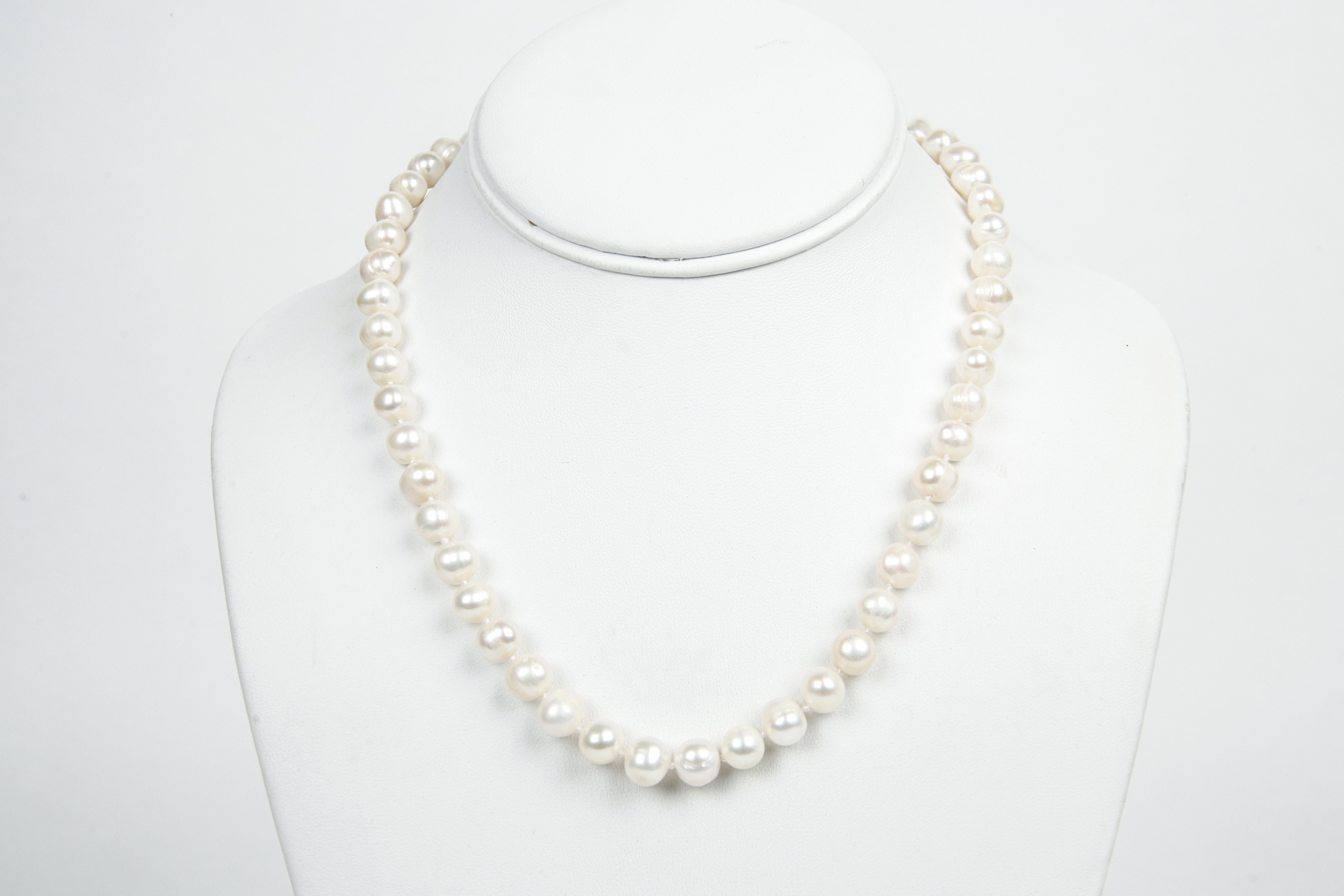 Pearl Necklace with Sterling Silver Clasp