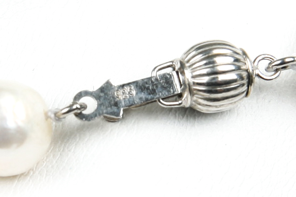 Pearl Necklace with Sterling Silver Clasp