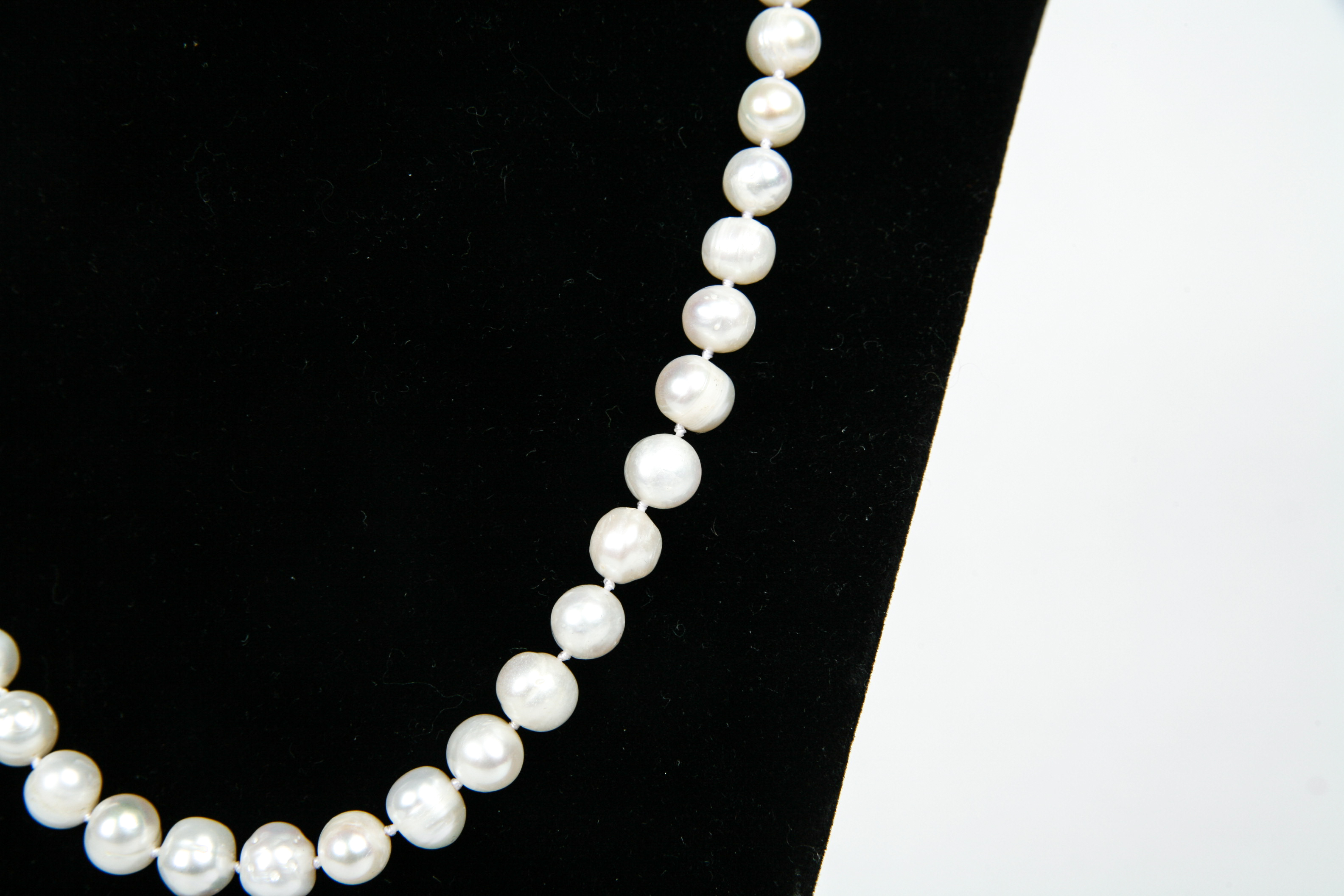 Pearl Necklace with Sterling Silver Clasp
