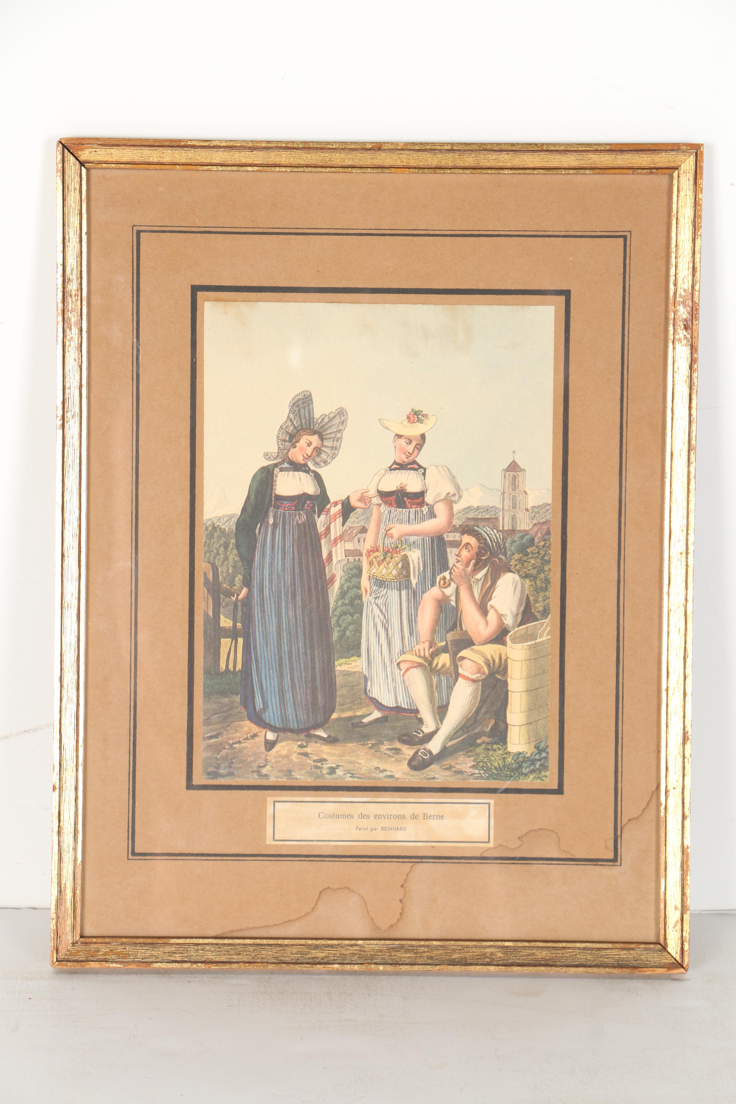Josef Reinhardt Vintage Lithographs of Swiss Canton Costumes