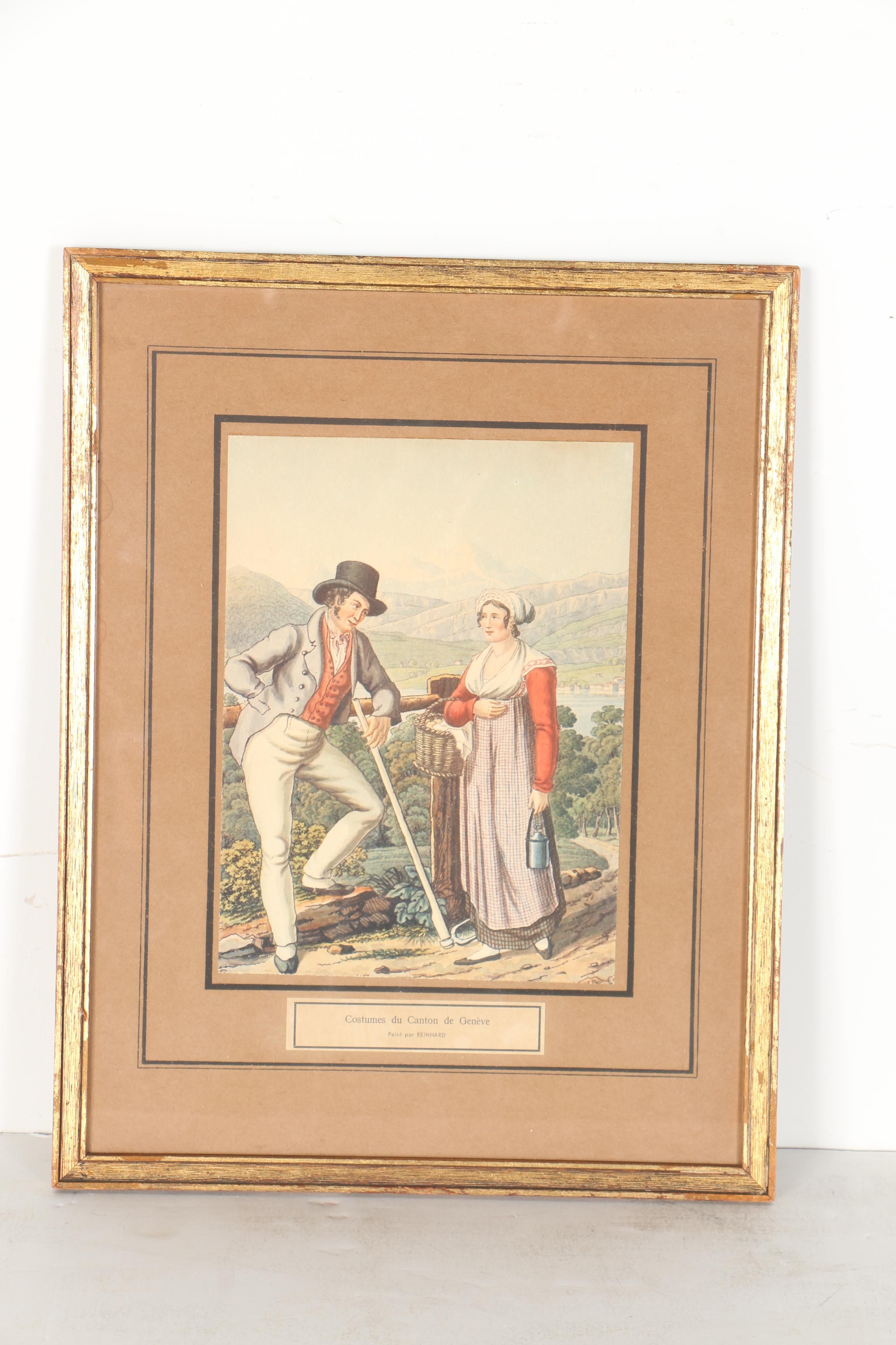 Josef Reinhardt Vintage Lithographs of Swiss Canton Costumes