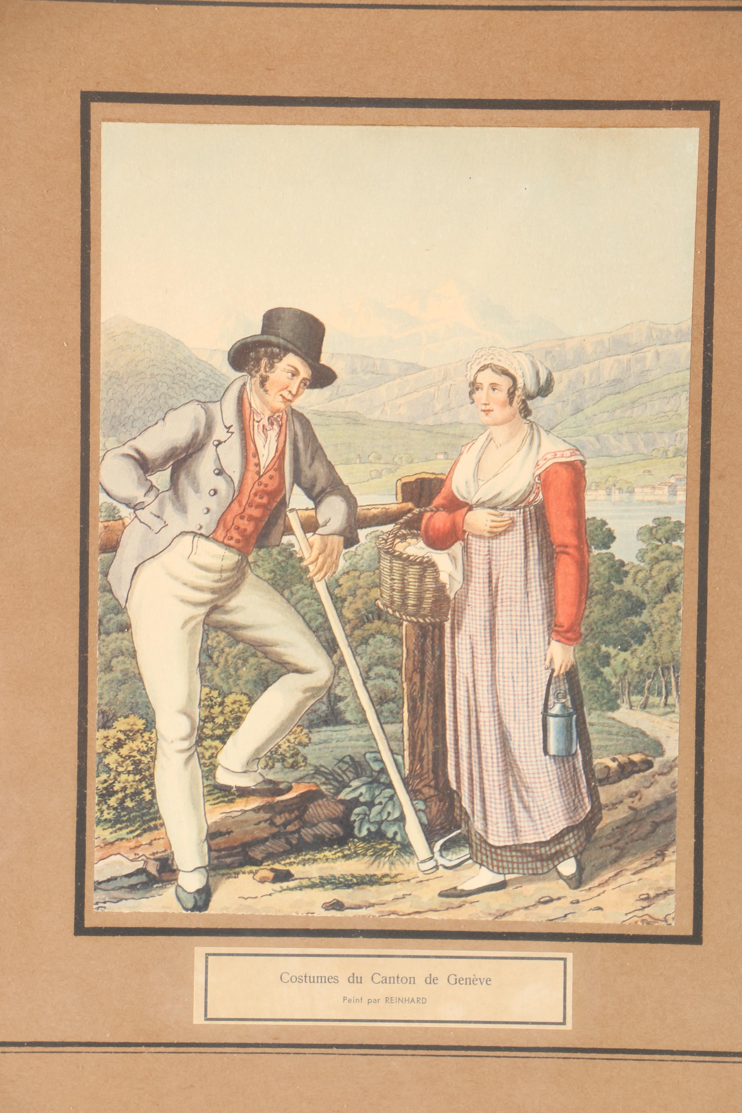 Josef Reinhardt Vintage Lithographs of Swiss Canton Costumes
