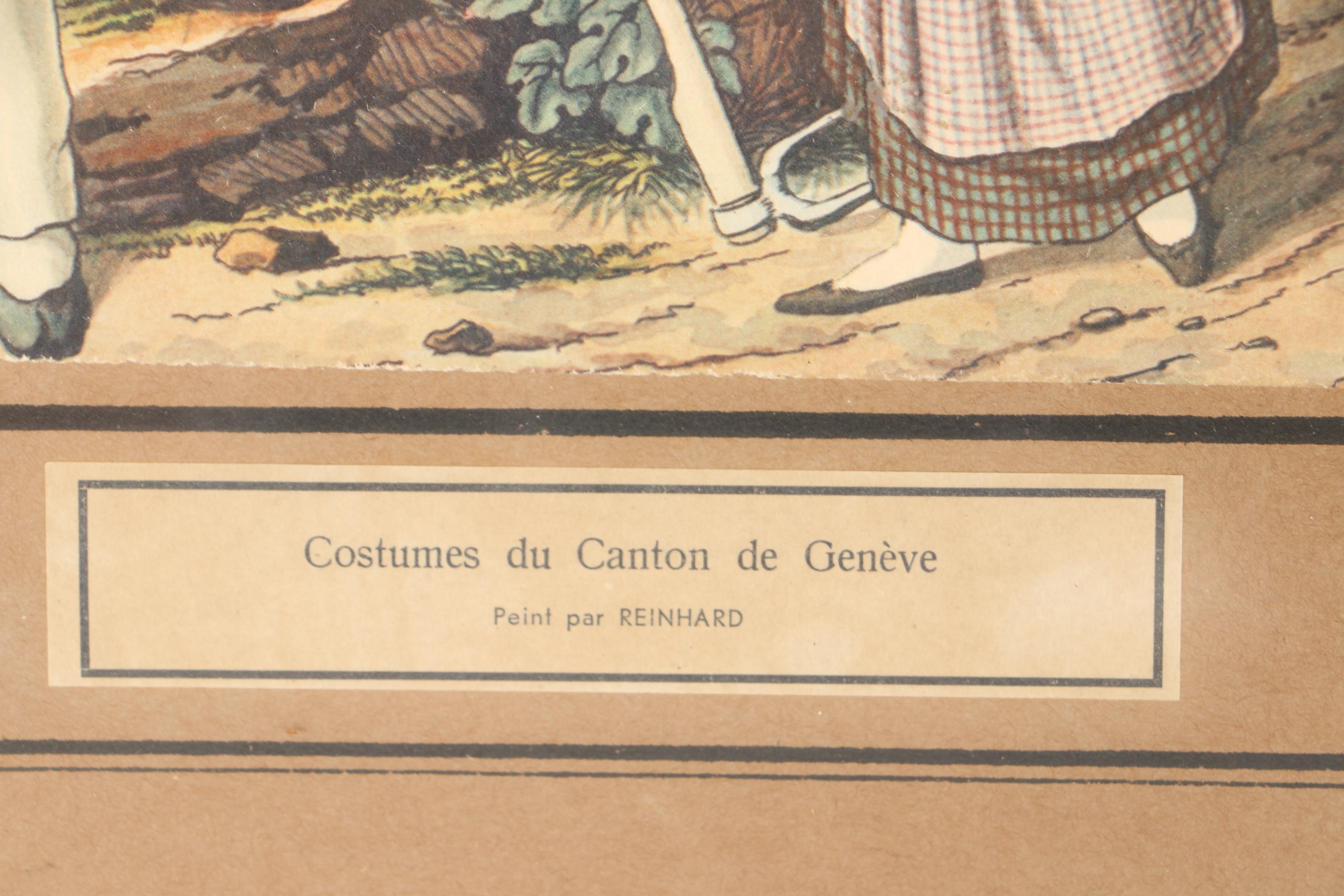 Josef Reinhardt Vintage Lithographs of Swiss Canton Costumes