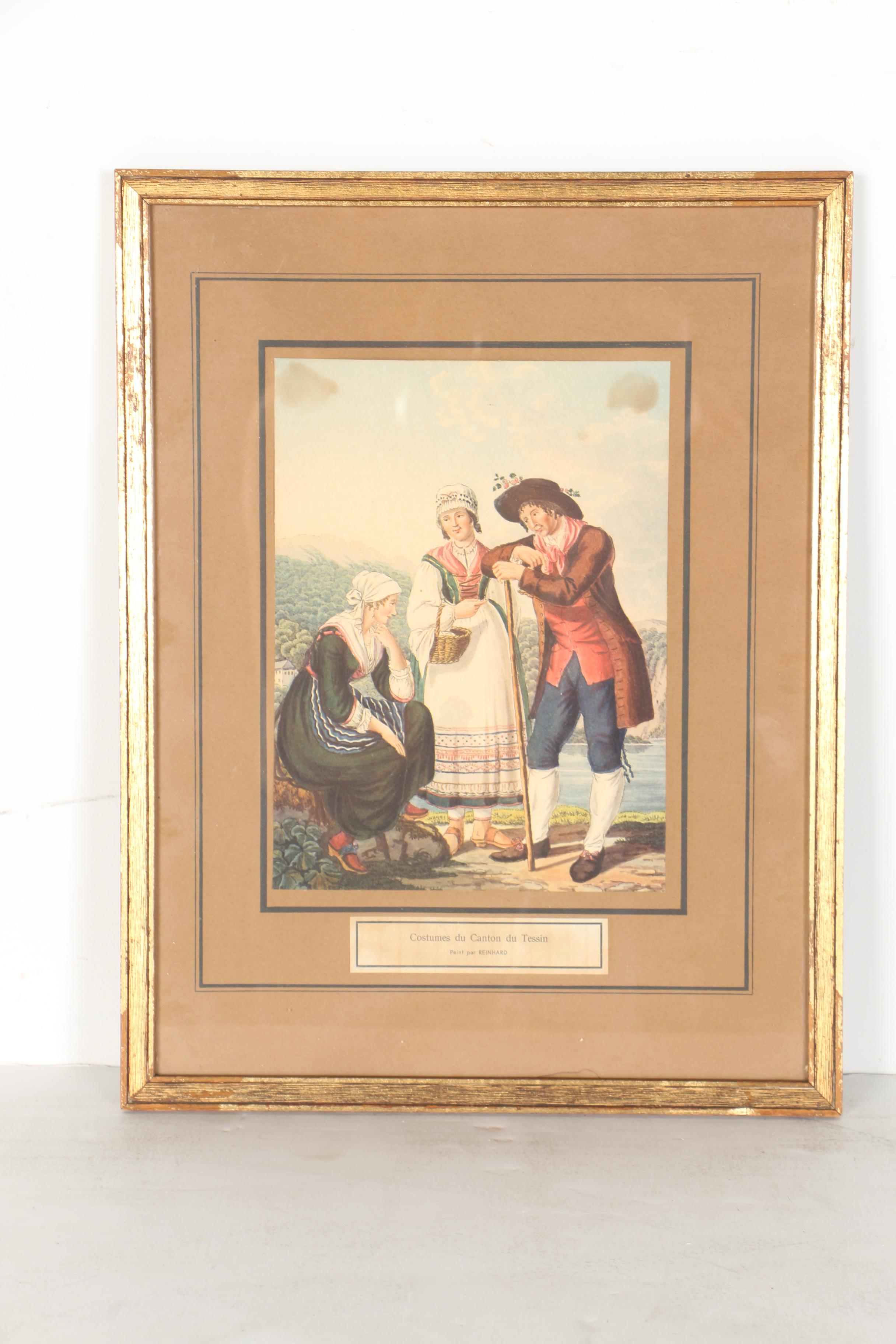 Josef Reinhardt Vintage Lithographs of Swiss Canton Costumes