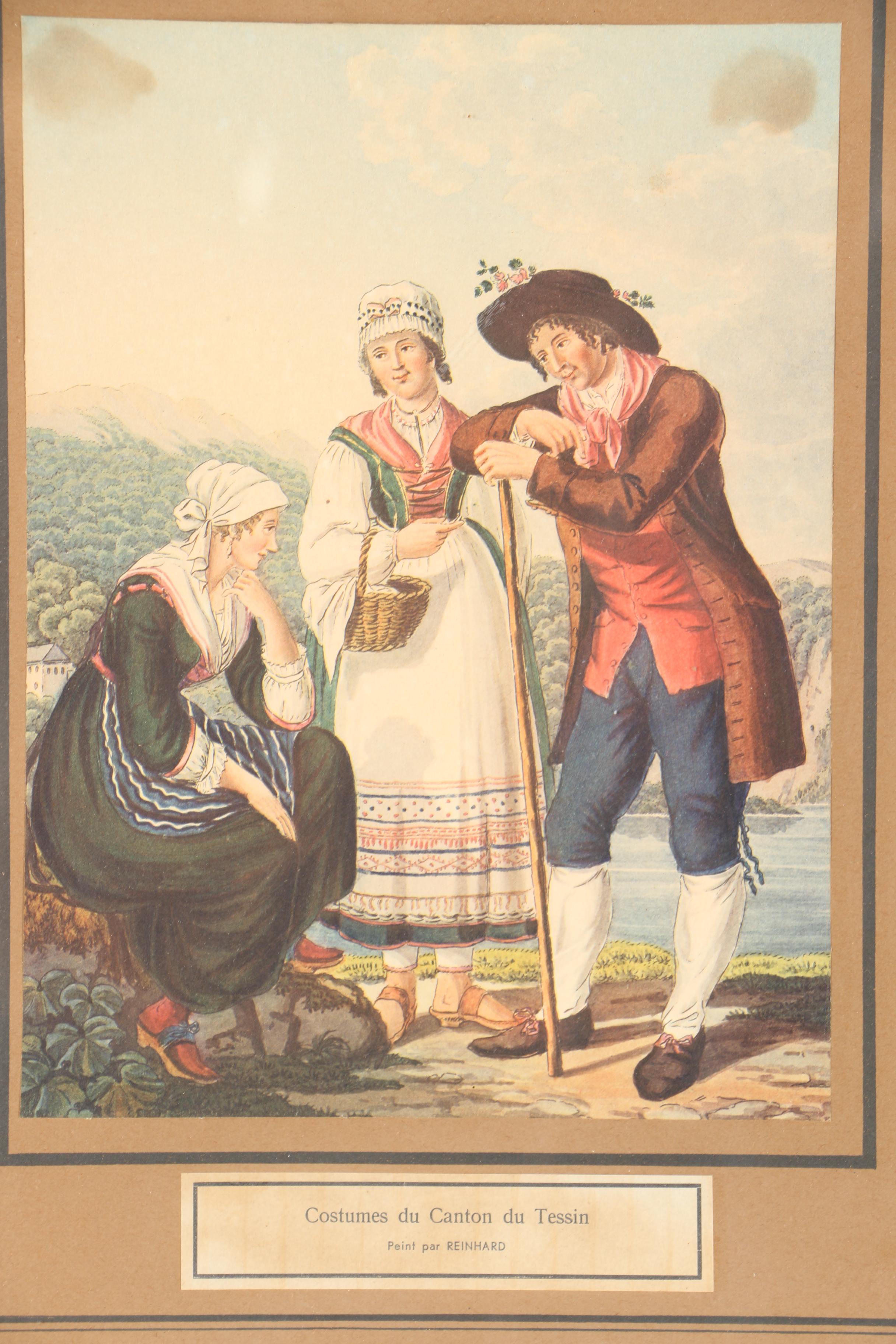 Josef Reinhardt Vintage Lithographs of Swiss Canton Costumes