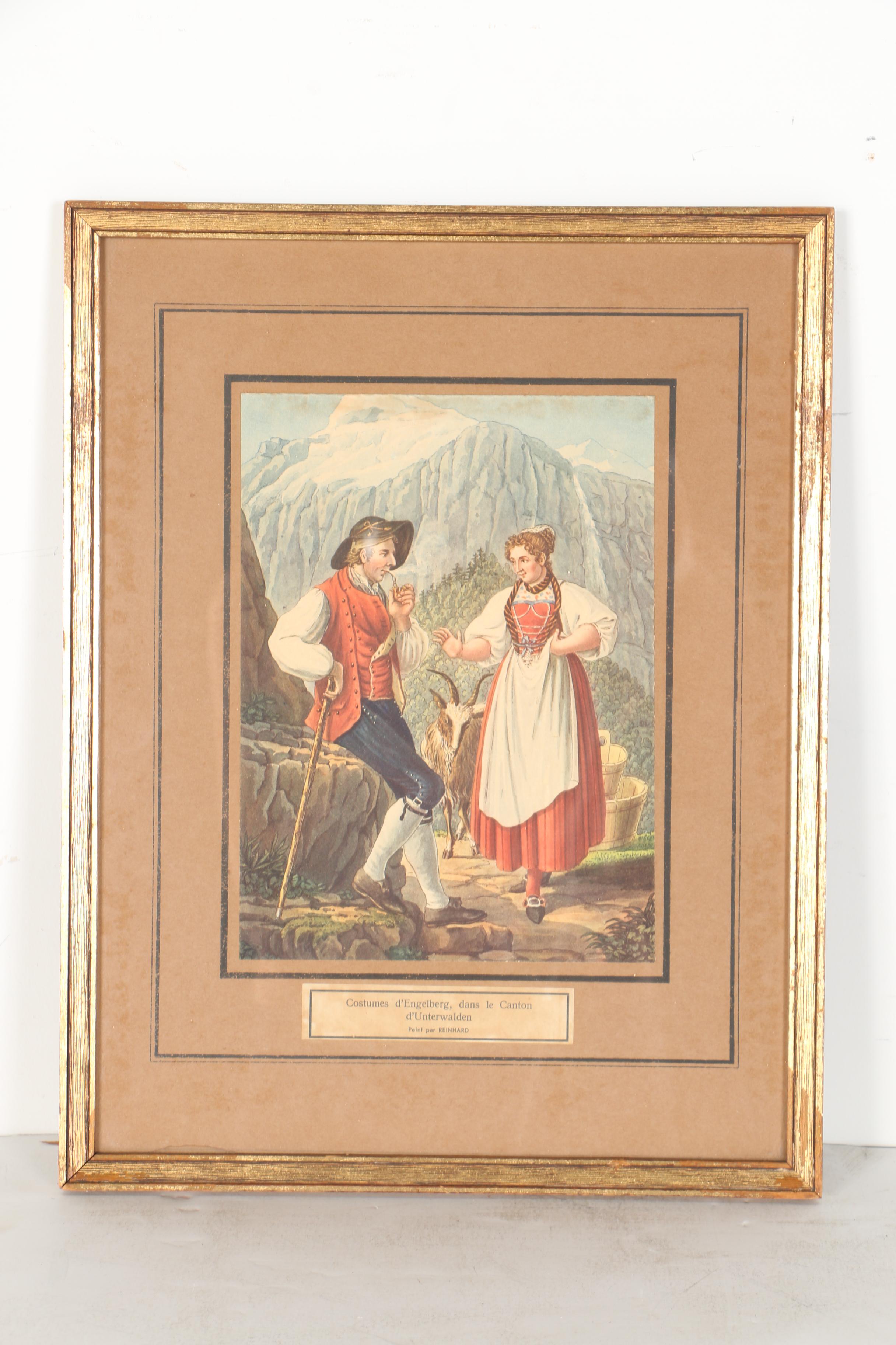 Josef Reinhardt Vintage Lithographs of Swiss Canton Costumes