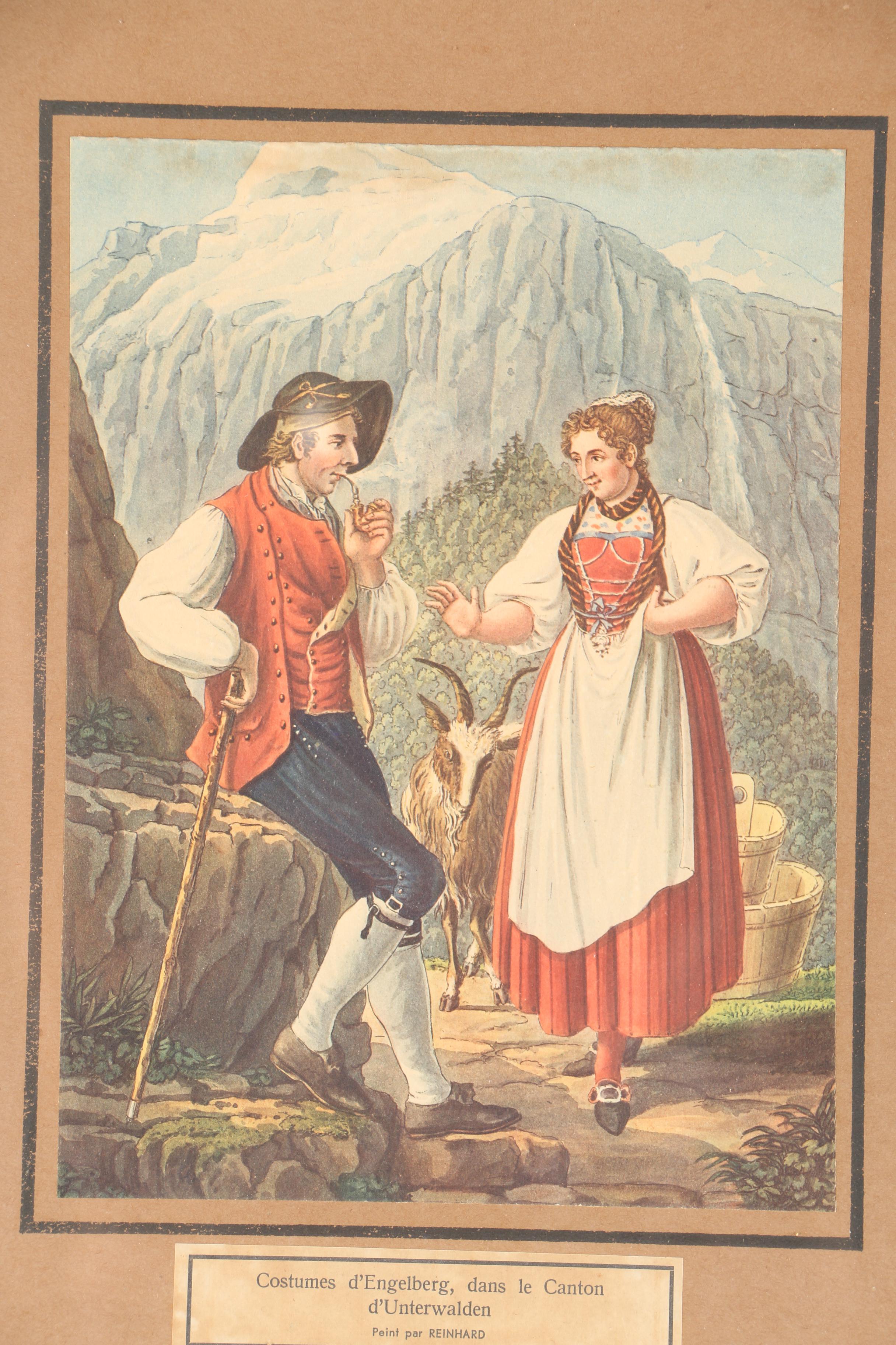 Josef Reinhardt Vintage Lithographs of Swiss Canton Costumes