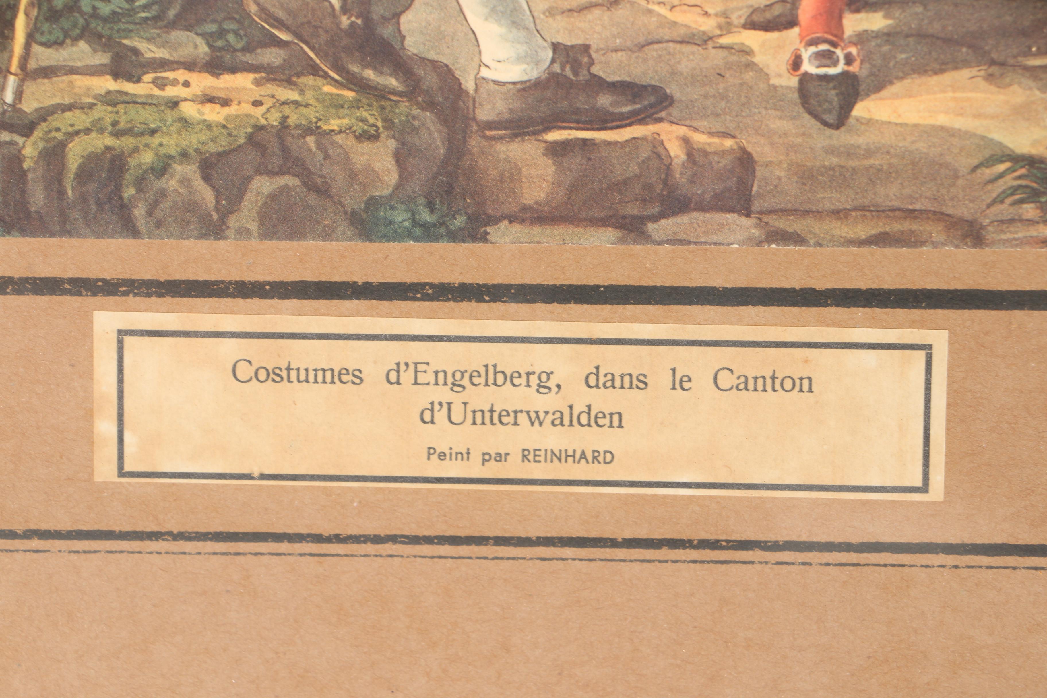 Josef Reinhardt Vintage Lithographs of Swiss Canton Costumes