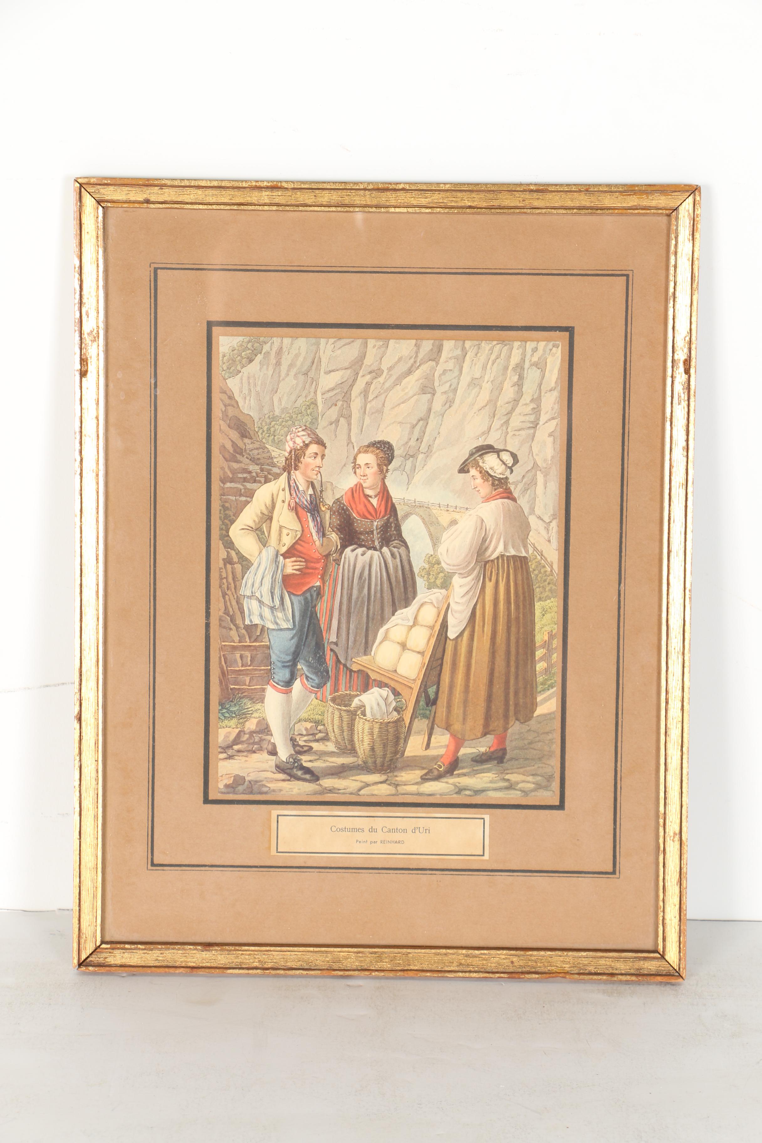 Josef Reinhardt Vintage Lithographs of Swiss Canton Costumes