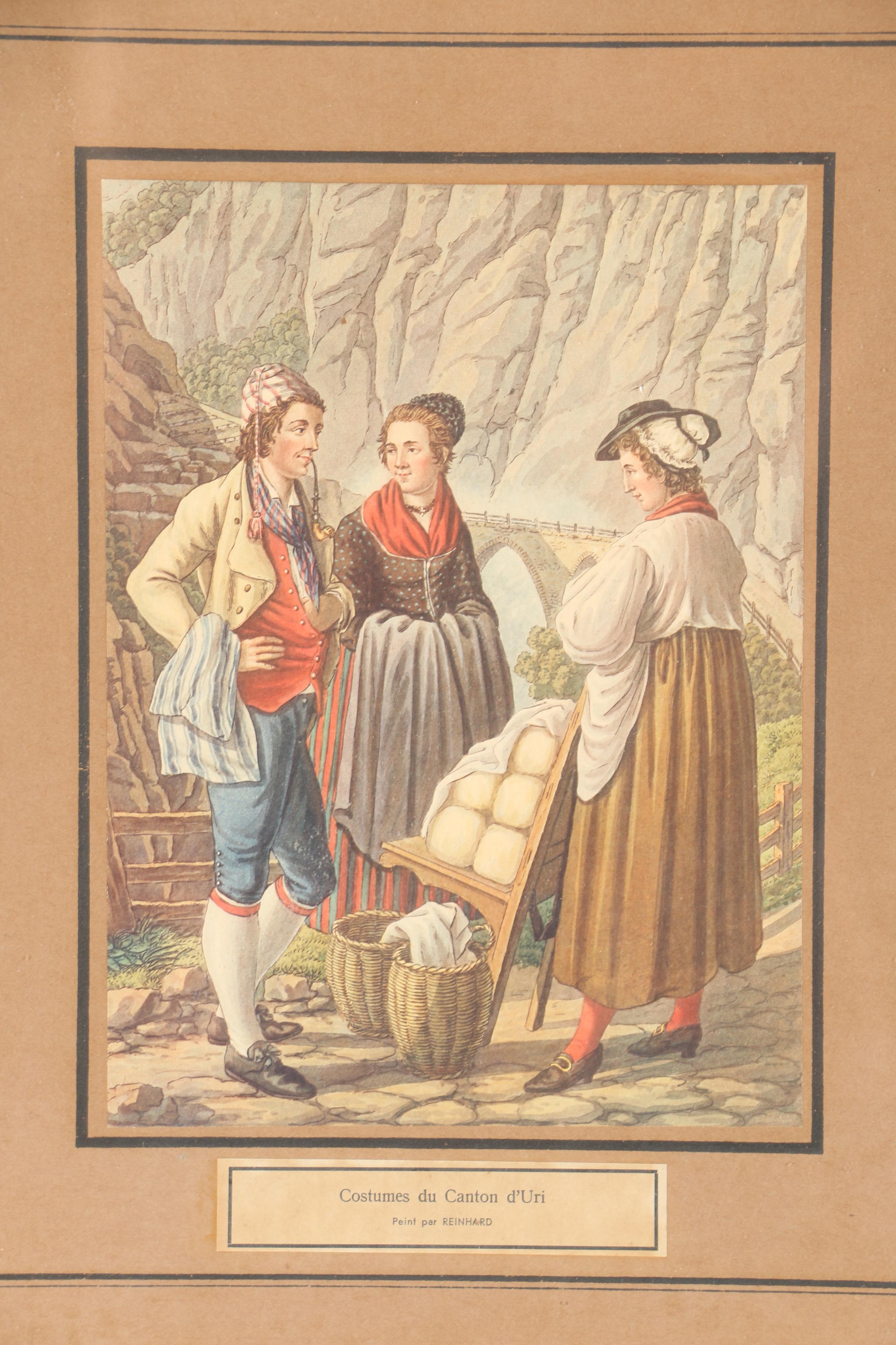 Josef Reinhardt Vintage Lithographs of Swiss Canton Costumes