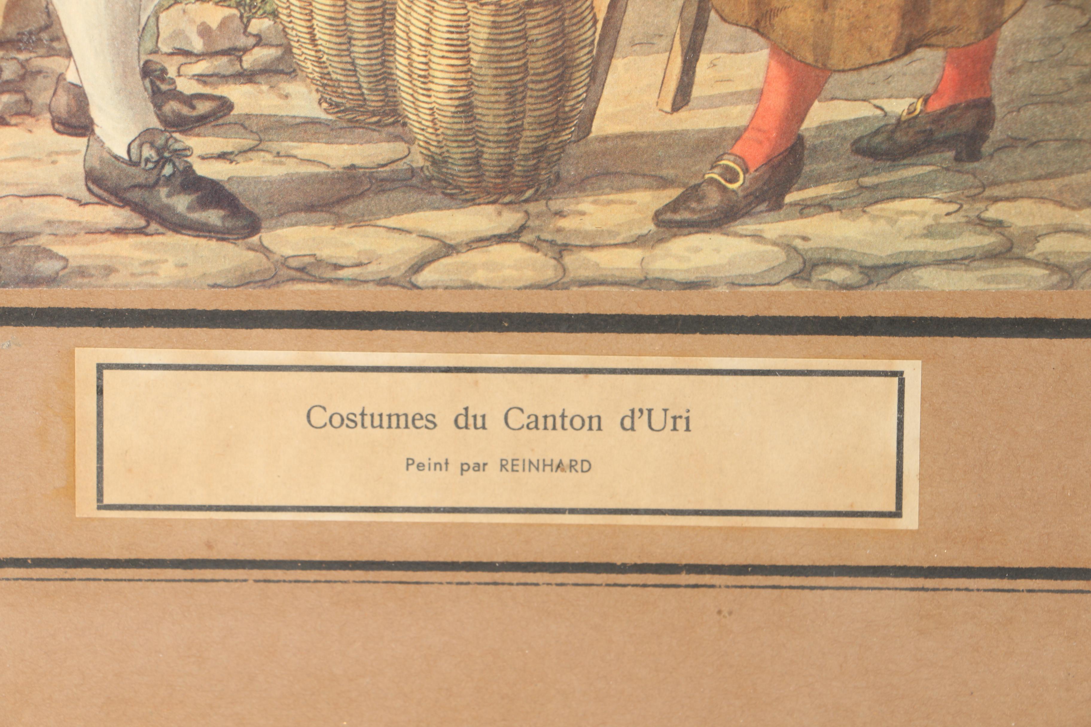 Josef Reinhardt Vintage Lithographs of Swiss Canton Costumes