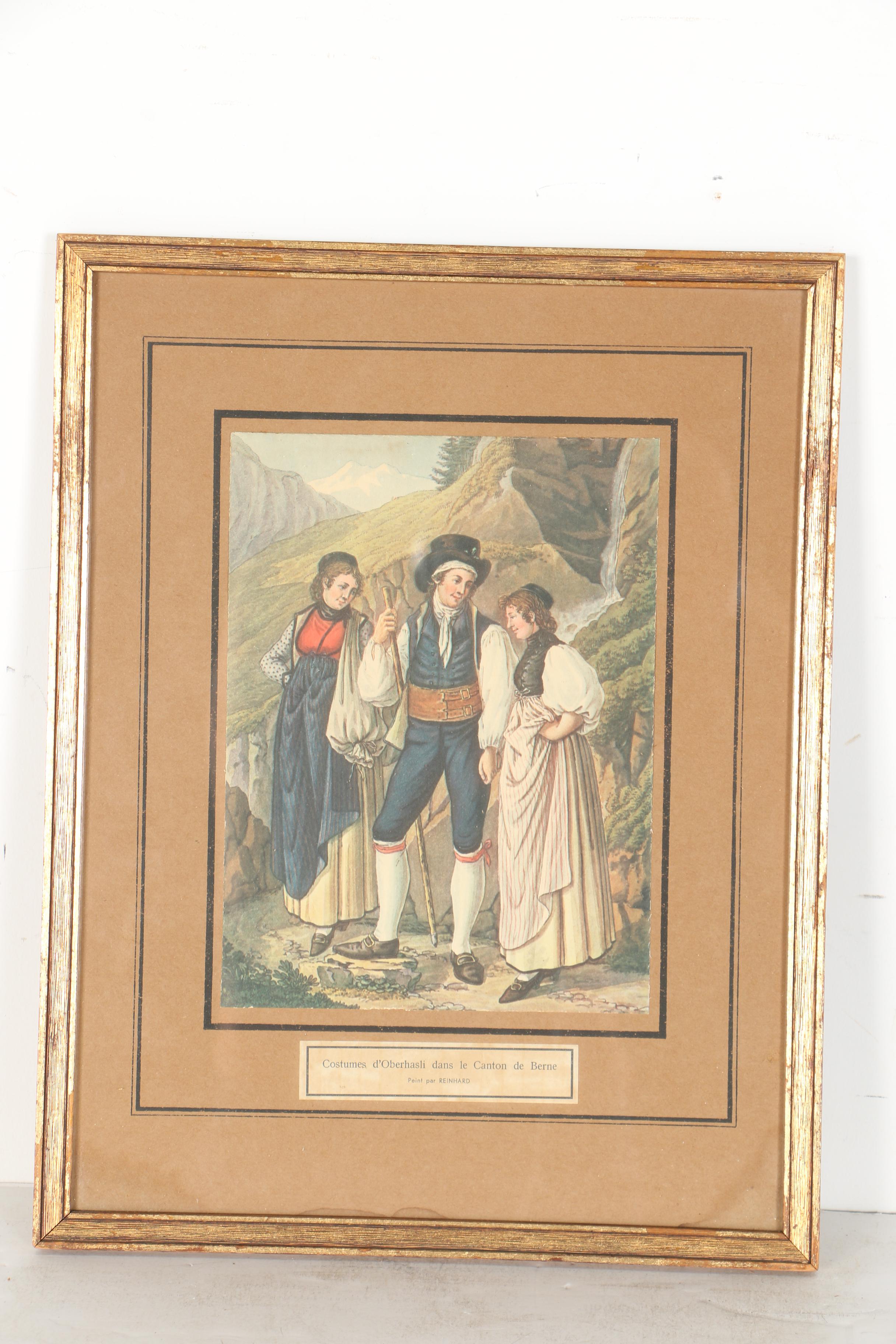 Josef Reinhardt Vintage Lithographs of Swiss Canton Costumes