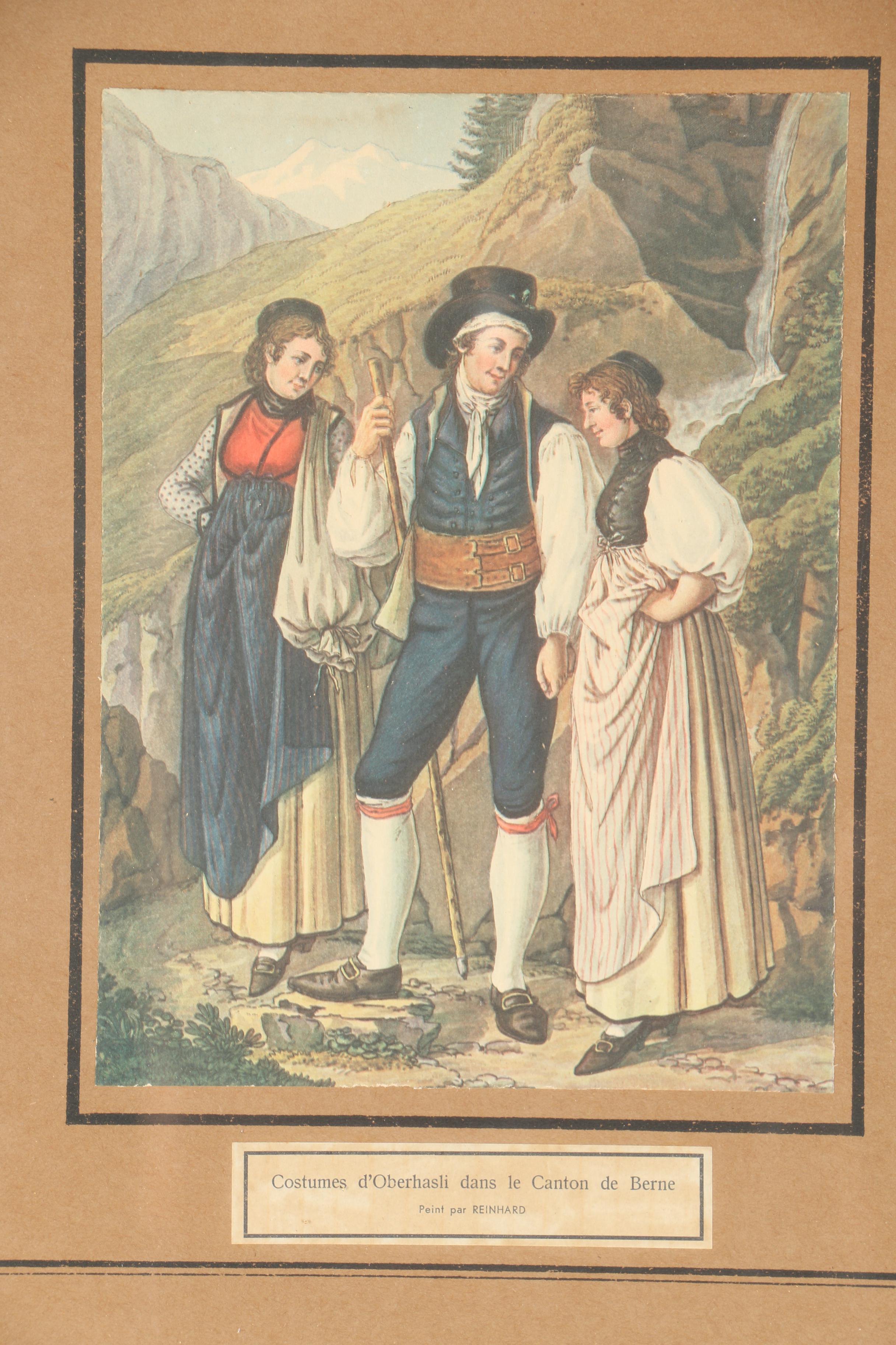 Josef Reinhardt Vintage Lithographs of Swiss Canton Costumes
