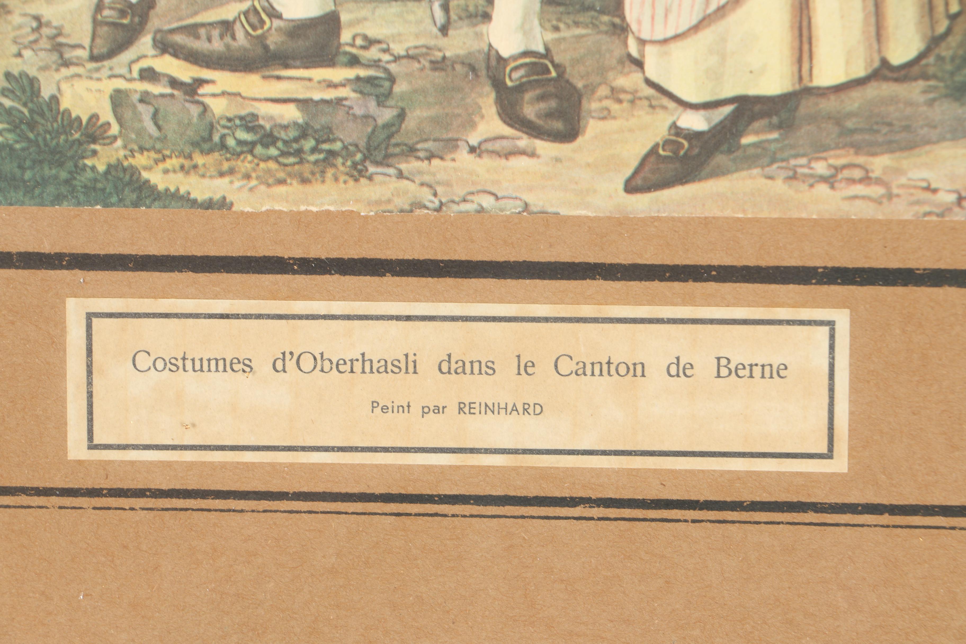 Josef Reinhardt Vintage Lithographs of Swiss Canton Costumes