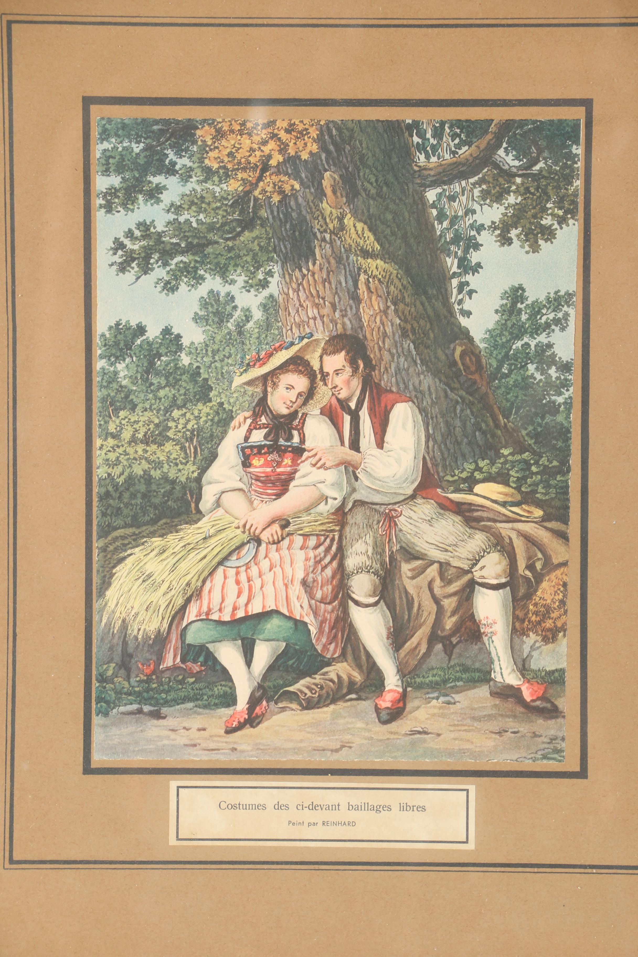 Josef Reinhardt Vintage Lithographs of Swiss Canton Costumes