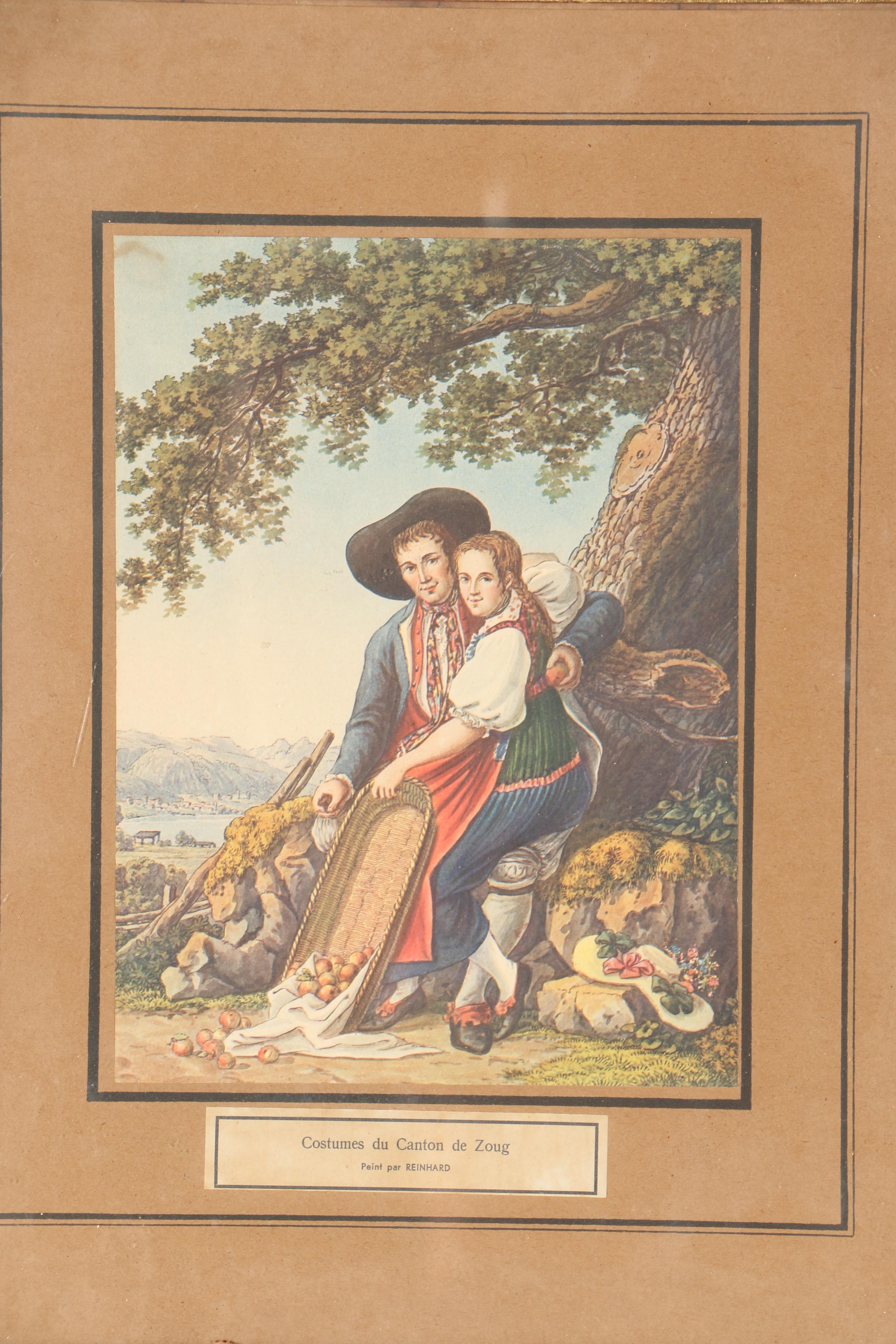 Josef Reinhardt Vintage Lithographs of Swiss Canton Costumes