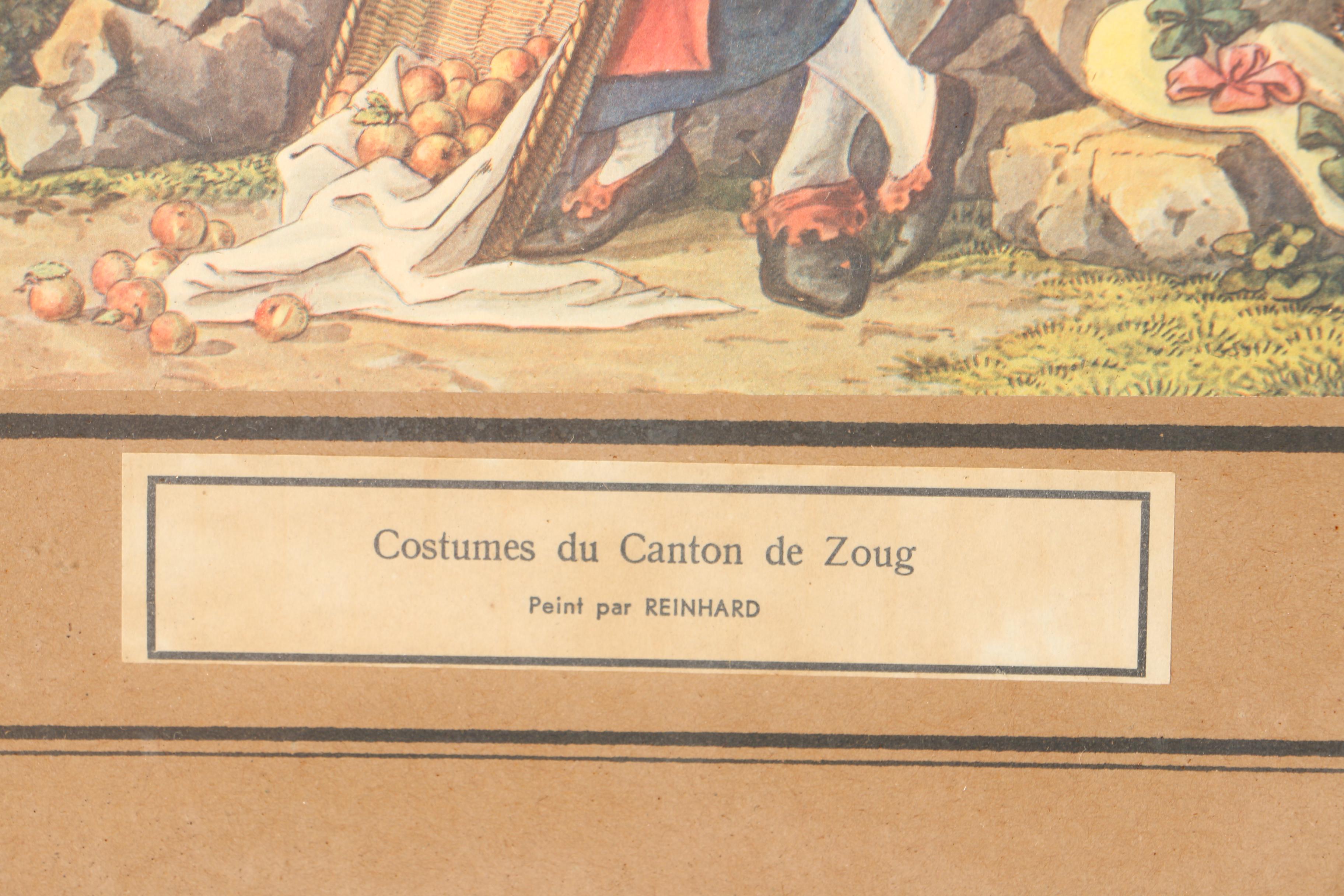 Josef Reinhardt Vintage Lithographs of Swiss Canton Costumes