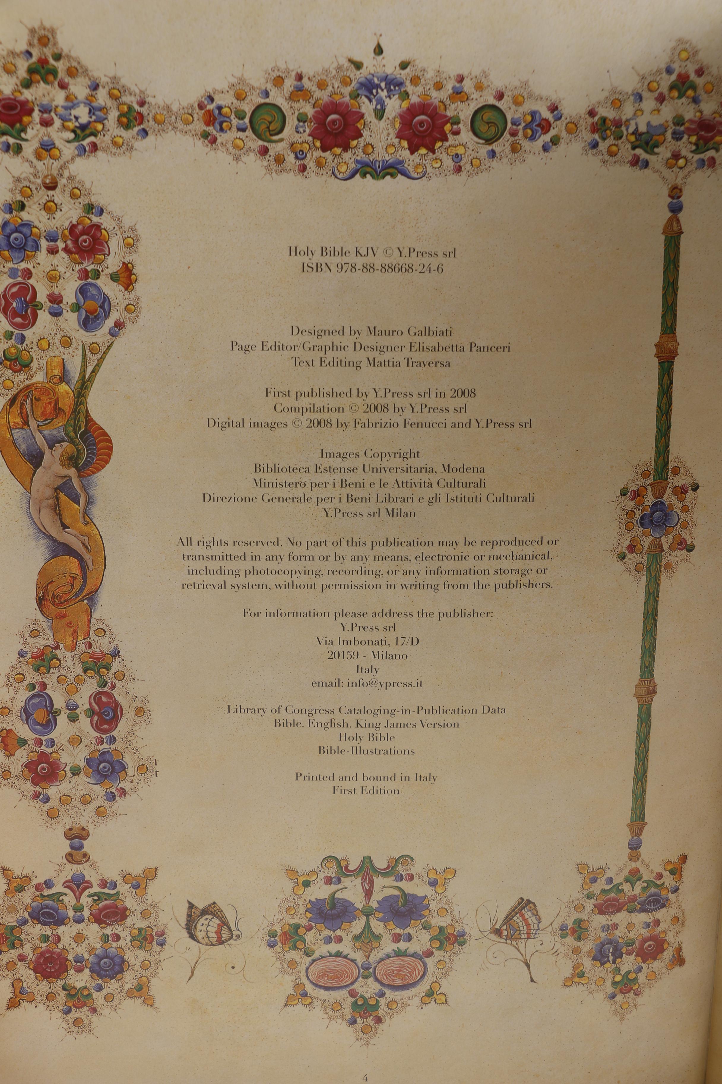 2008 King James Bible With Reproduction Fifteenth-Century Art From the Bible of Borso d'Este