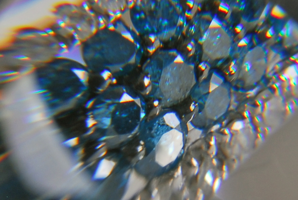 Two Pairs of EFFY 14K White Gold Blue Diamond and White Diamond Earrings