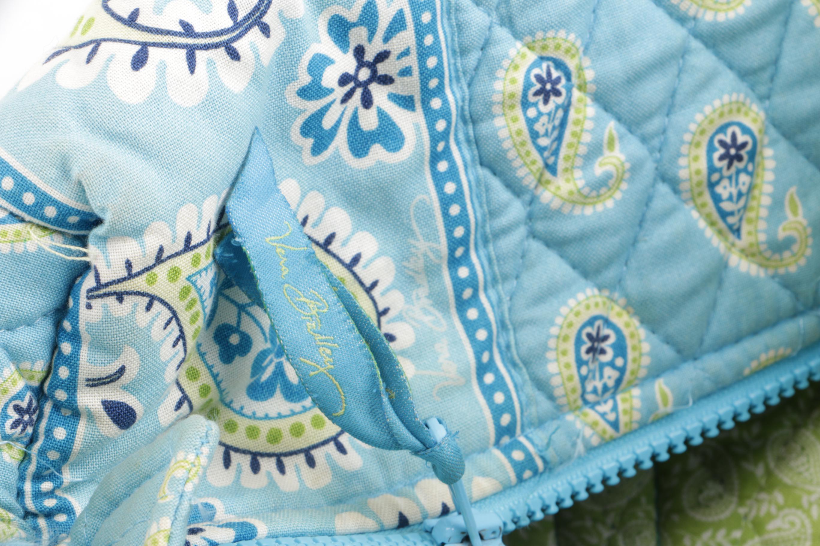 Blue Vera Bradley Duffel, Purse, and Makeup Bag