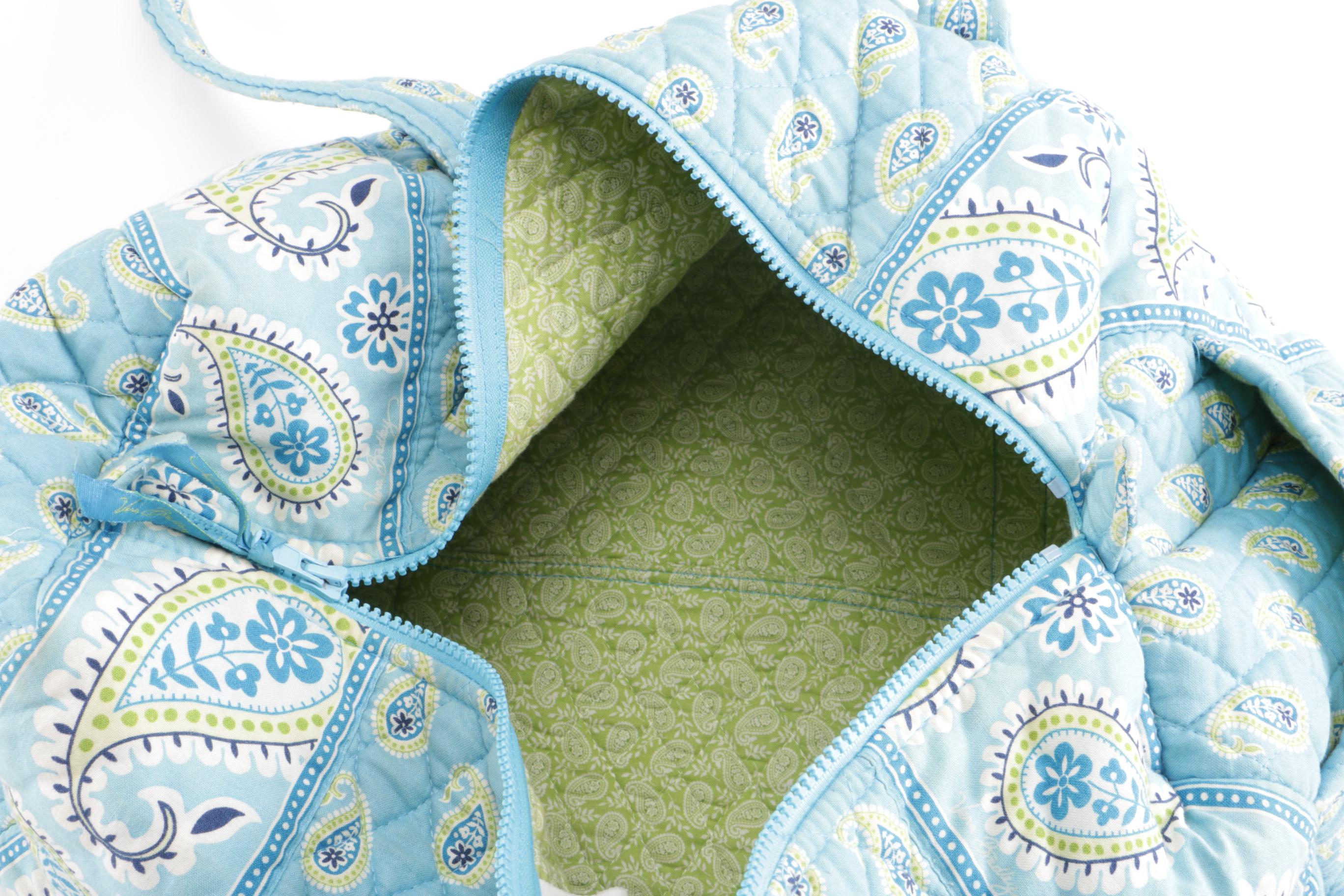 Blue Vera Bradley Duffel, Purse, and Makeup Bag