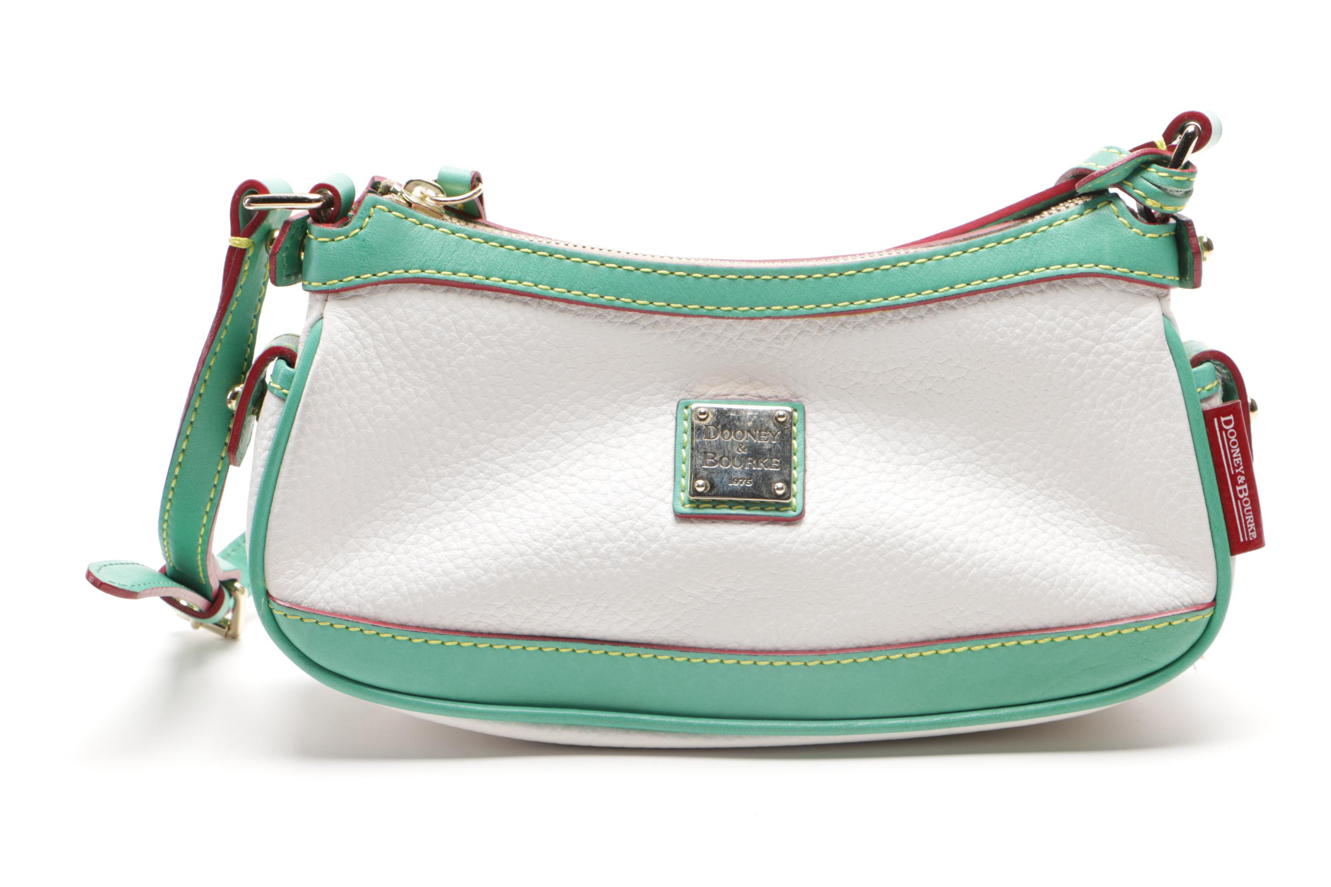 Dooney & Bourke Green and White Leather Bag