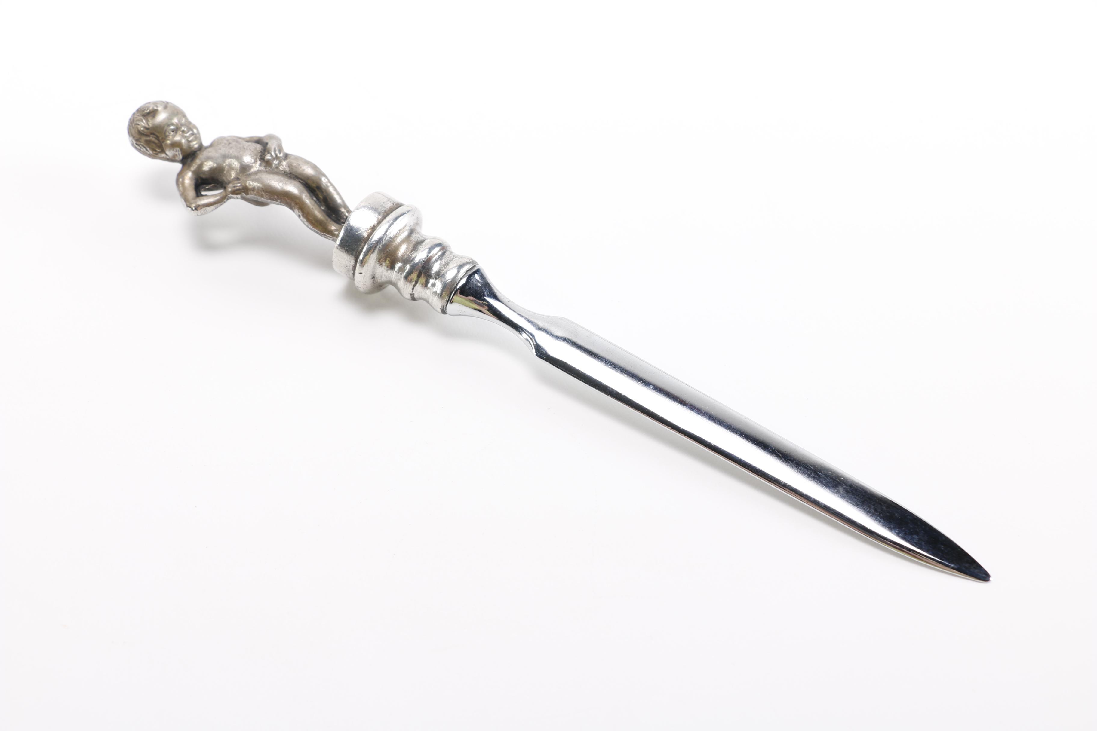 Assortment of Letter Openers Including Kirk Pewter and Cross