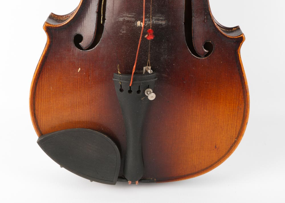 Vintage Reproduction of a Stradivarius Violin and Music Stand
