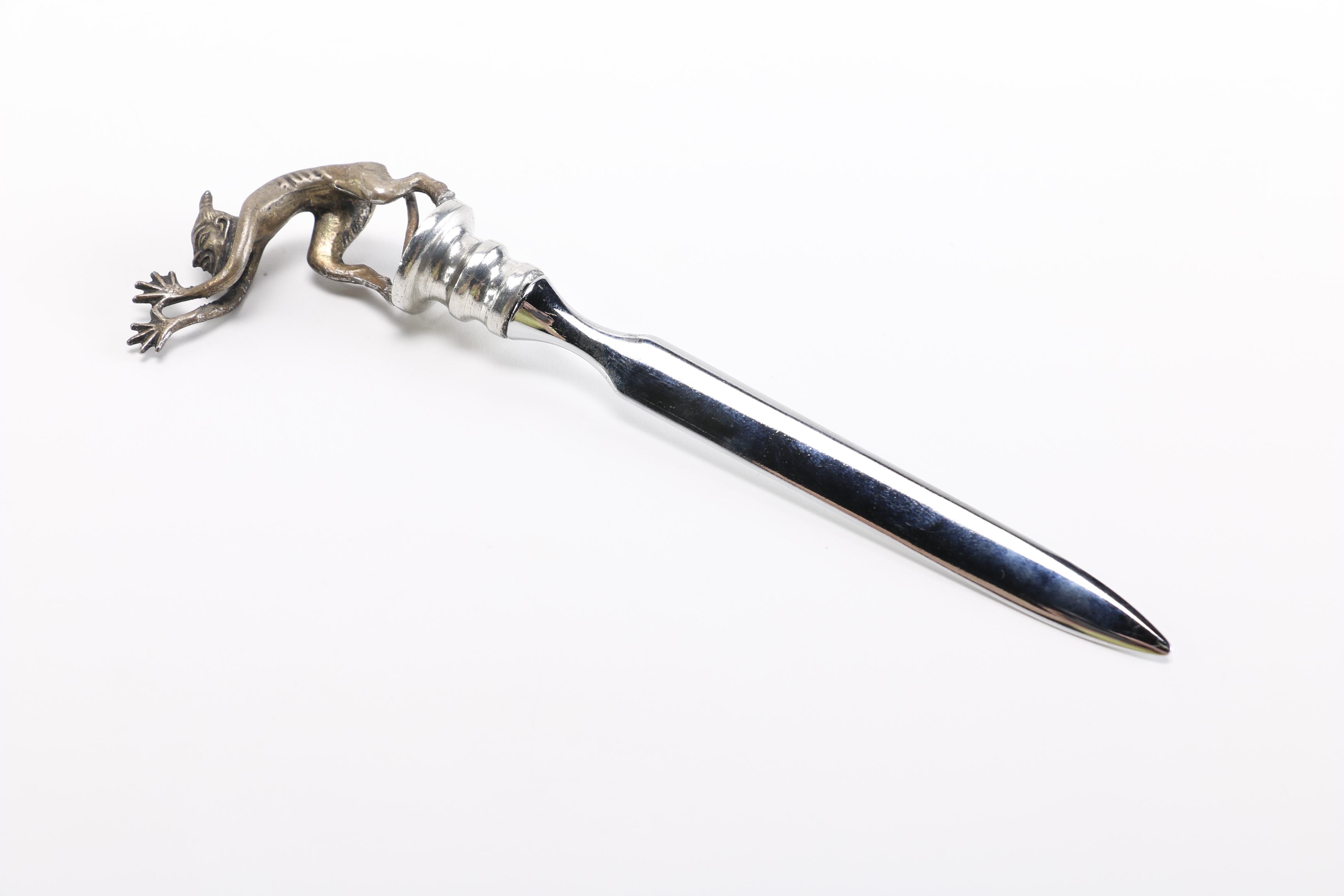 Assortment of Letter Openers Including Kirk Pewter and Cross