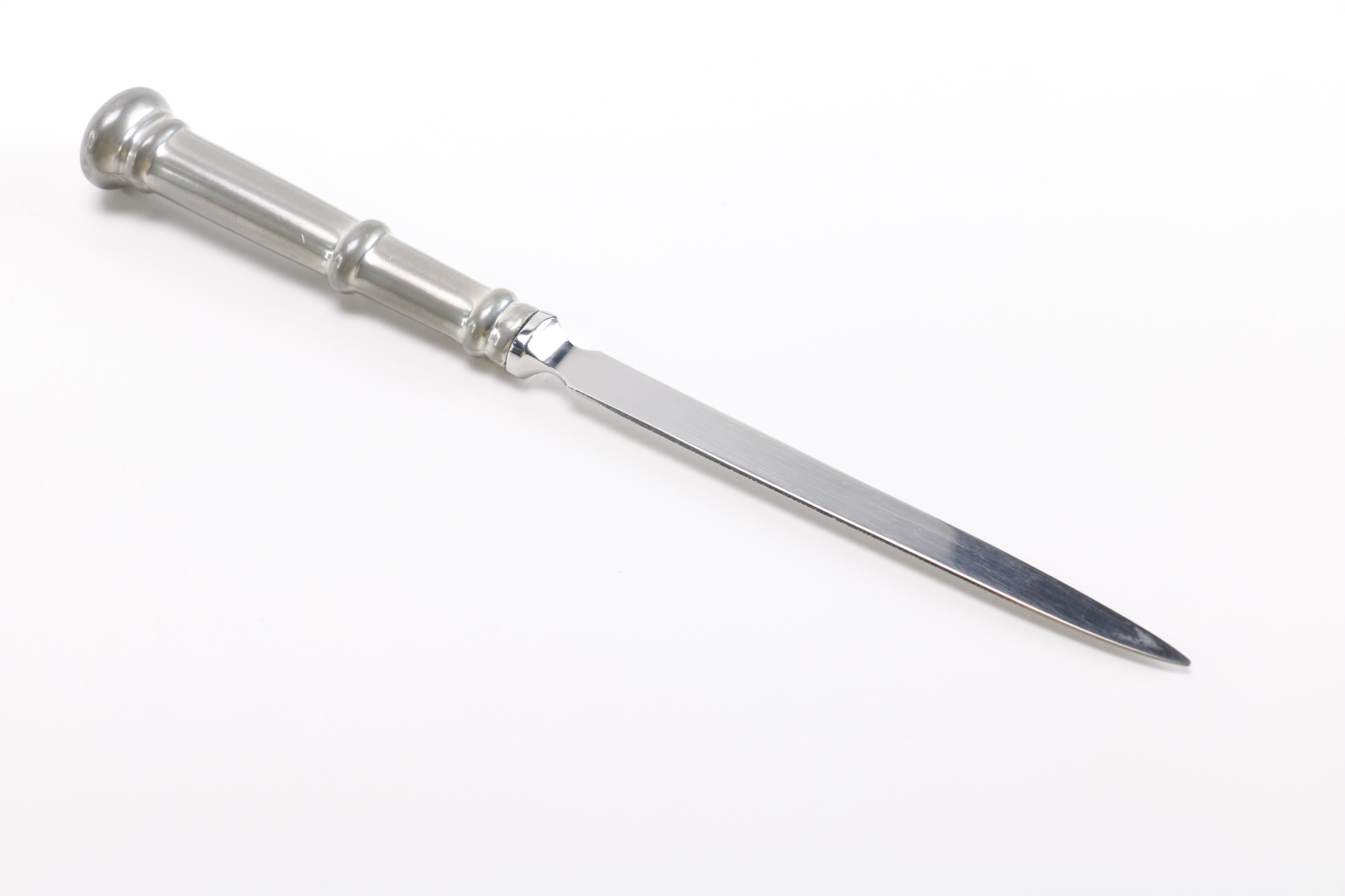 Assortment of Letter Openers Including Kirk Pewter and Cross