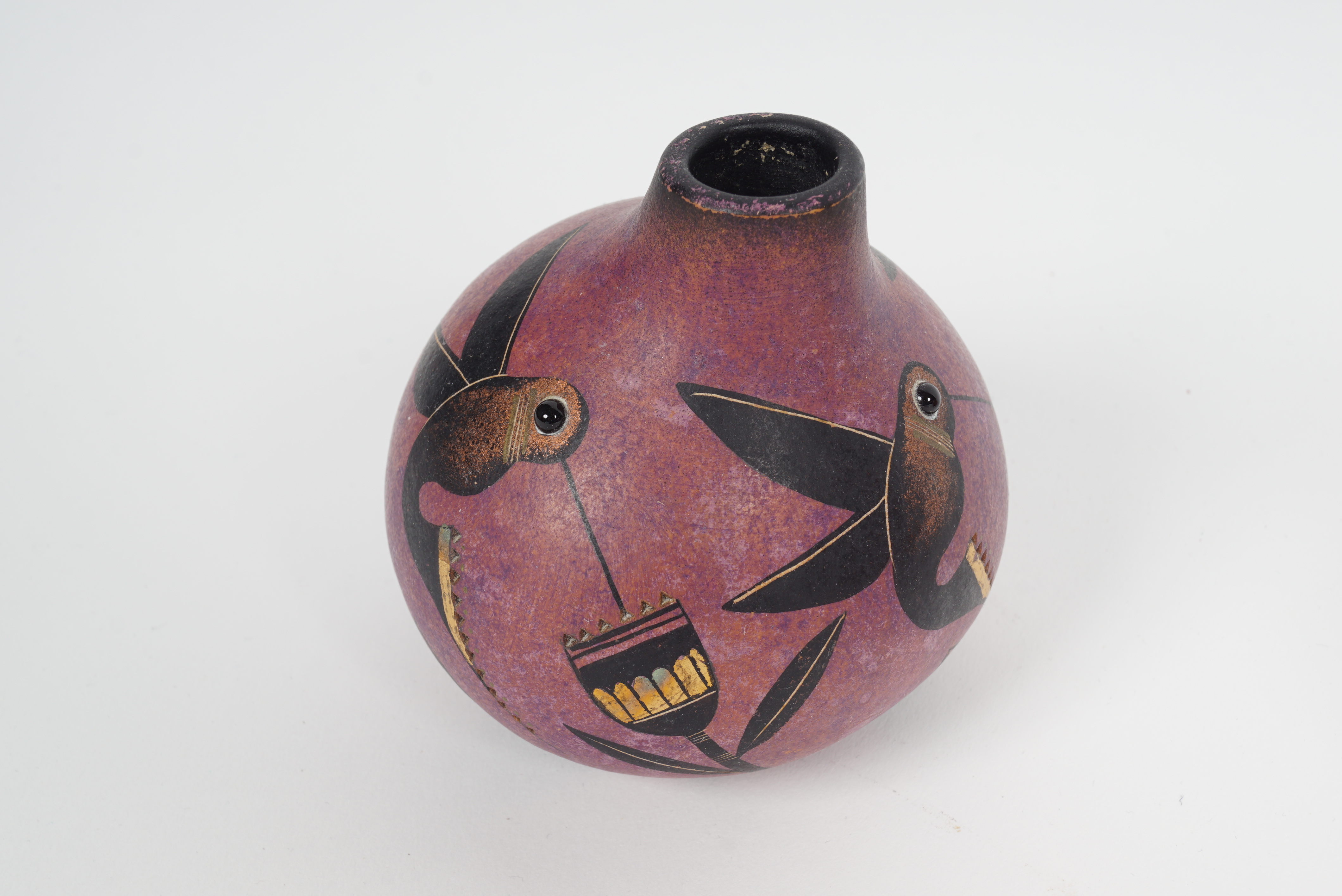 Robert Rivera Gourd Art Vases Featuring Hummingbirds