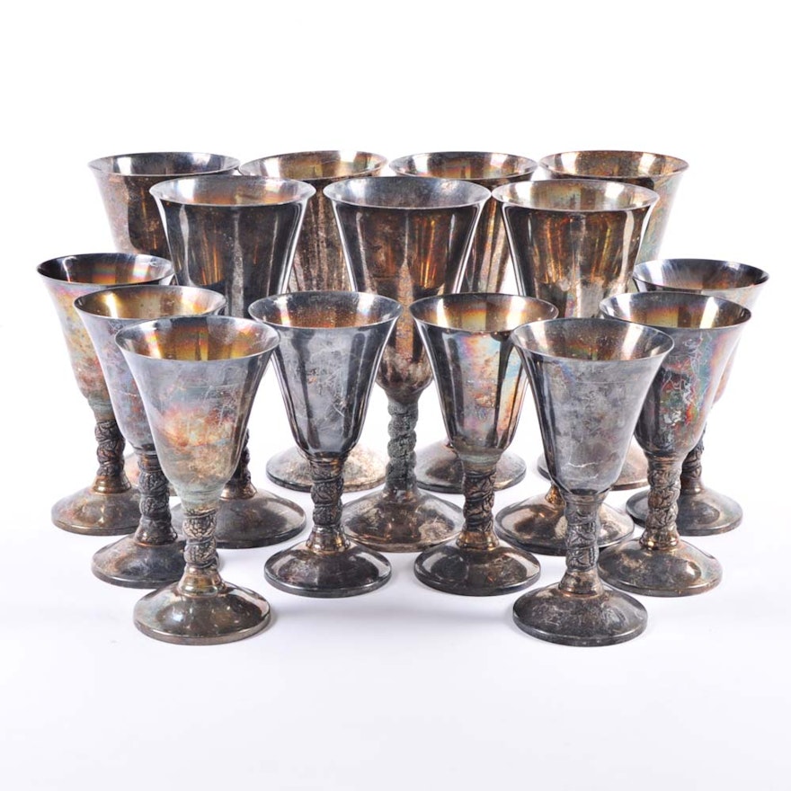 Vintage Spanish Silver Plated Goblets