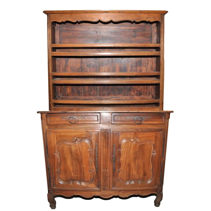 Monumental Antique French Country Buffet and Cupboard