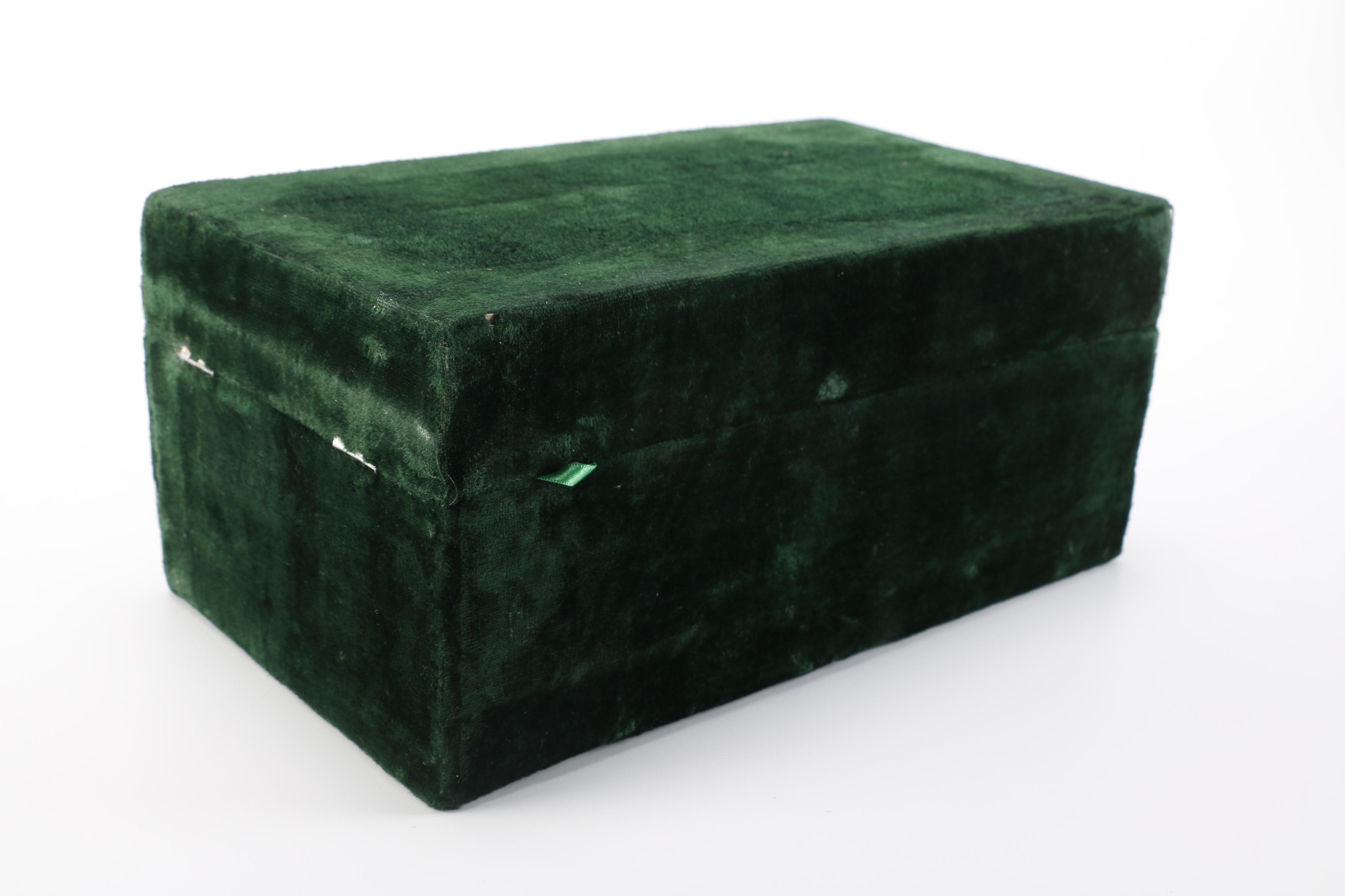 Europe Pewter Italian Baroque Style Chalice With Green Velvet Case