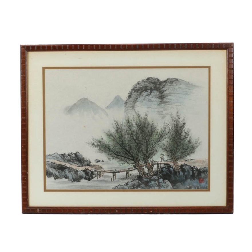 Original Chinese Watercolor Landscape