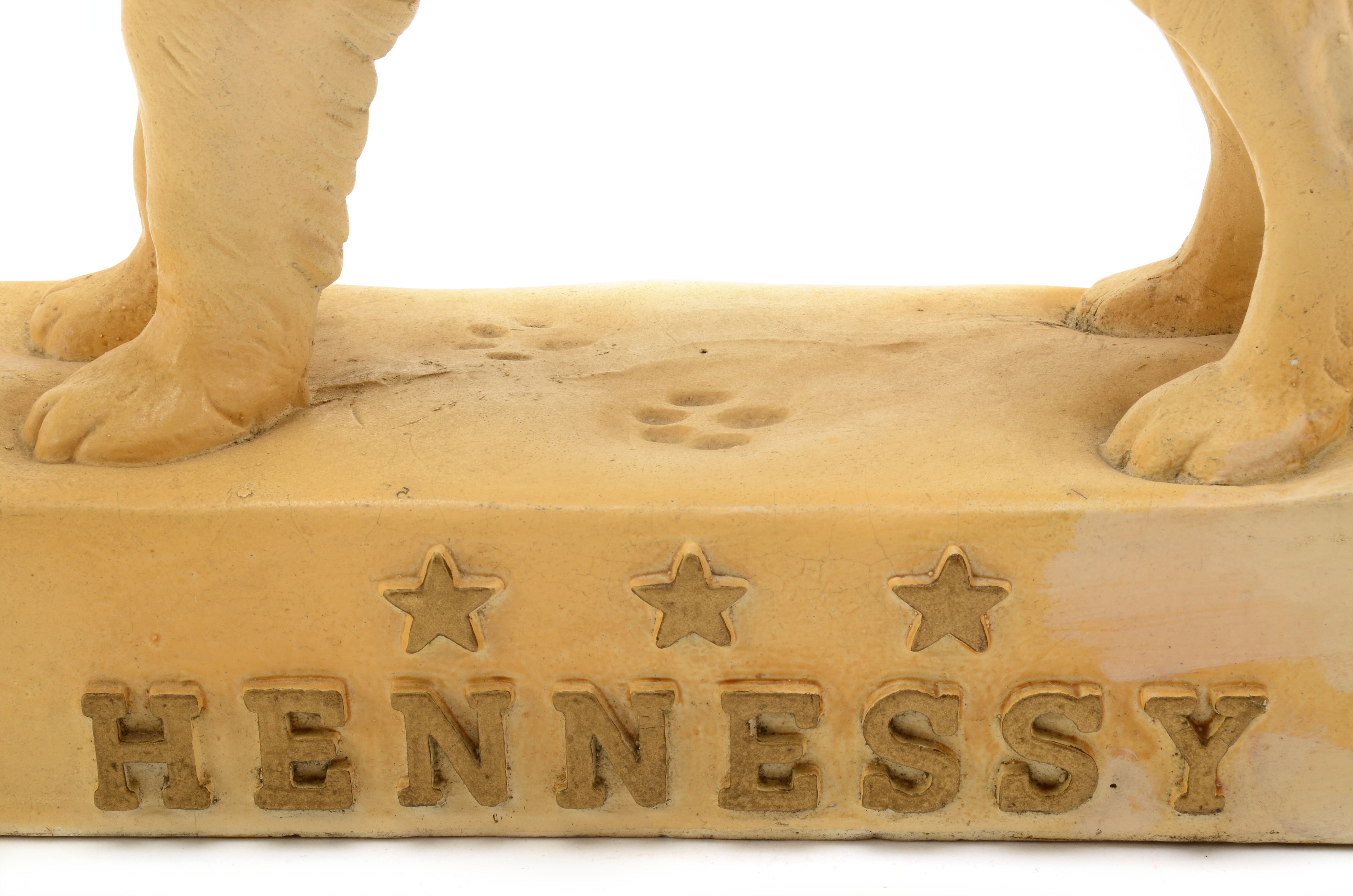 Vintage Hennessy St. Bernard Chalkware Advertising Statue