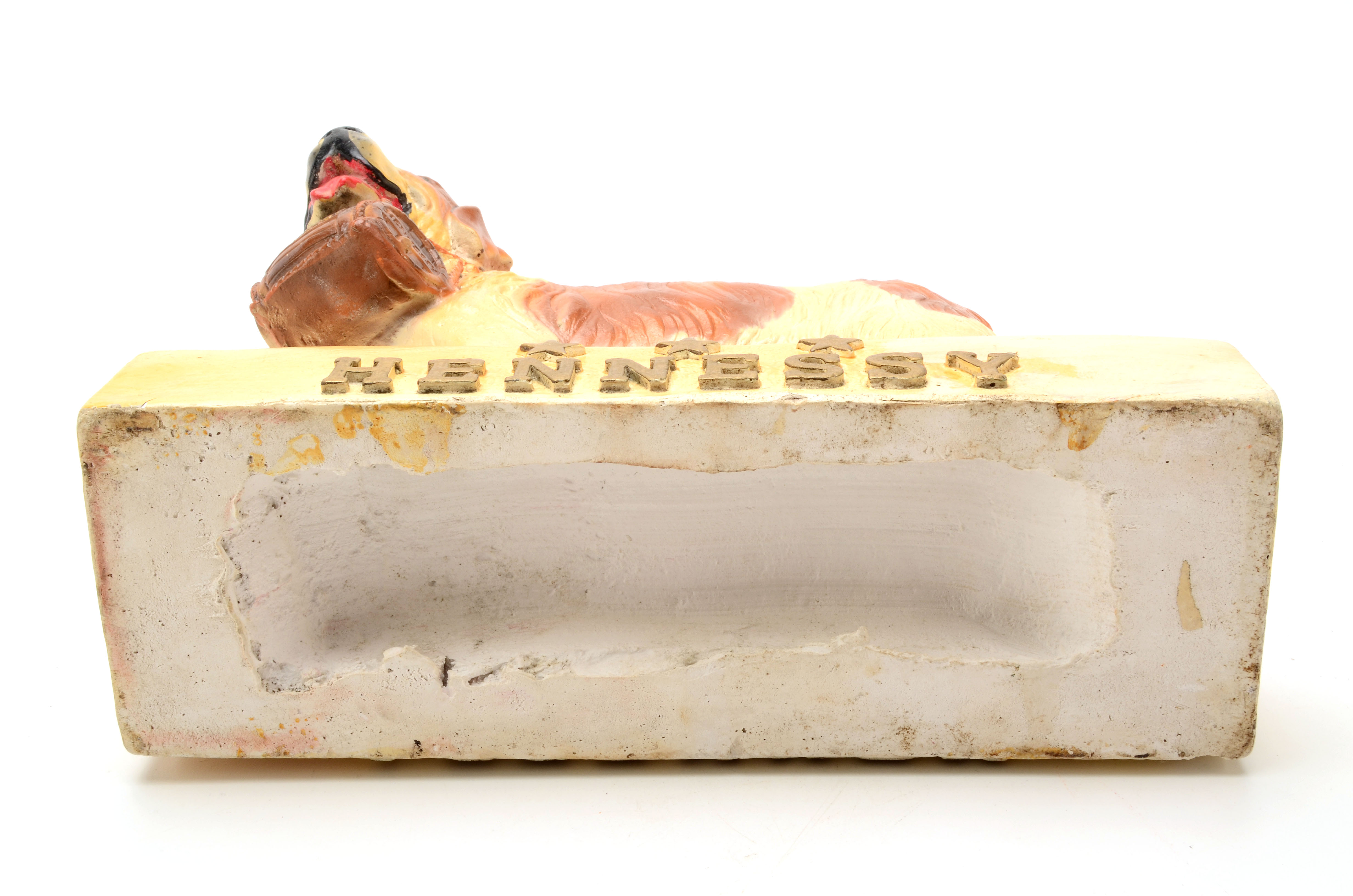 Vintage Hennessy St. Bernard Chalkware Advertising Statue