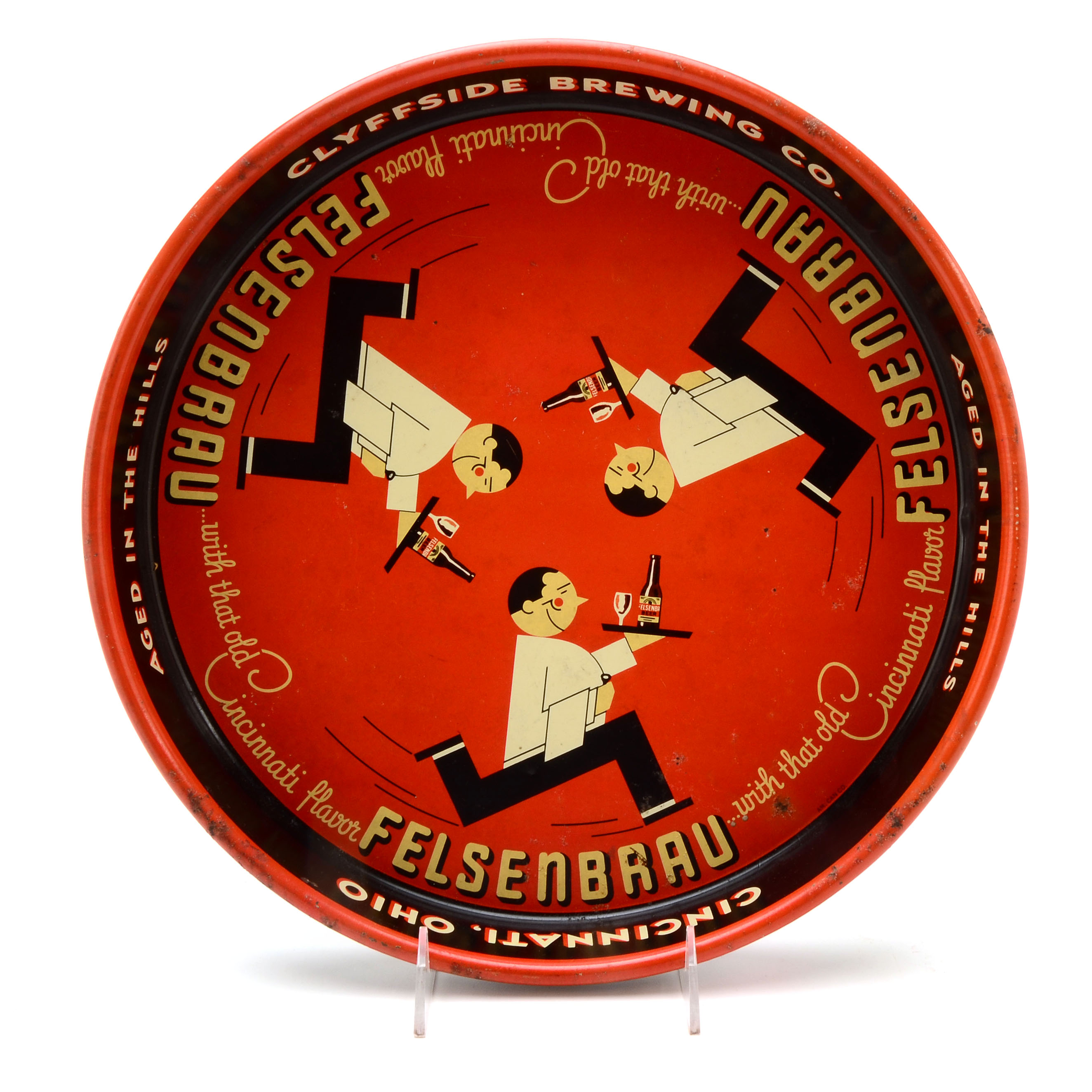 Clyffside Brewing Company of Cincinnati Felsenbrau Beer Tray