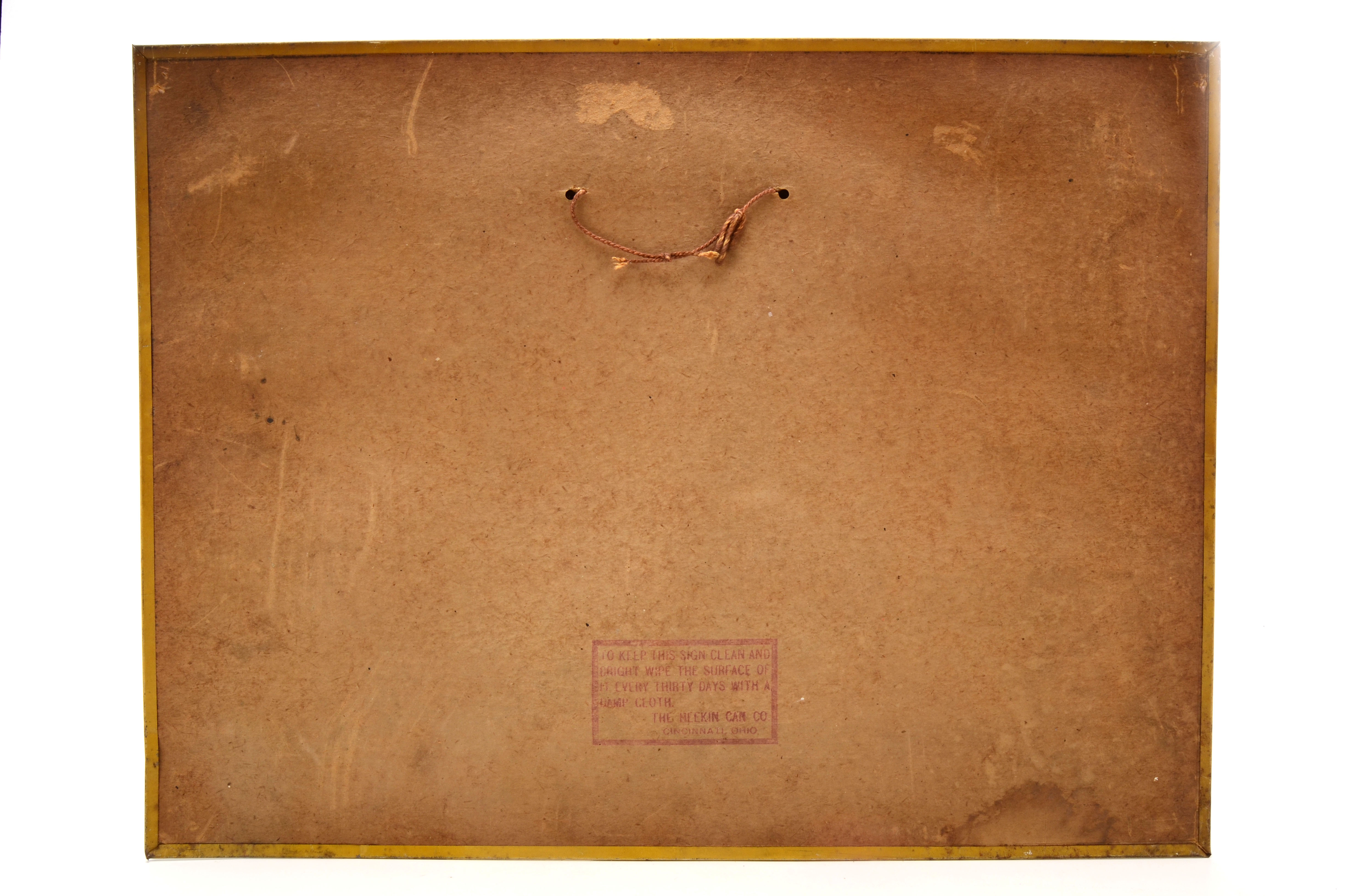 Vintage Burger Beer Tin Lithograph Advertising Sign