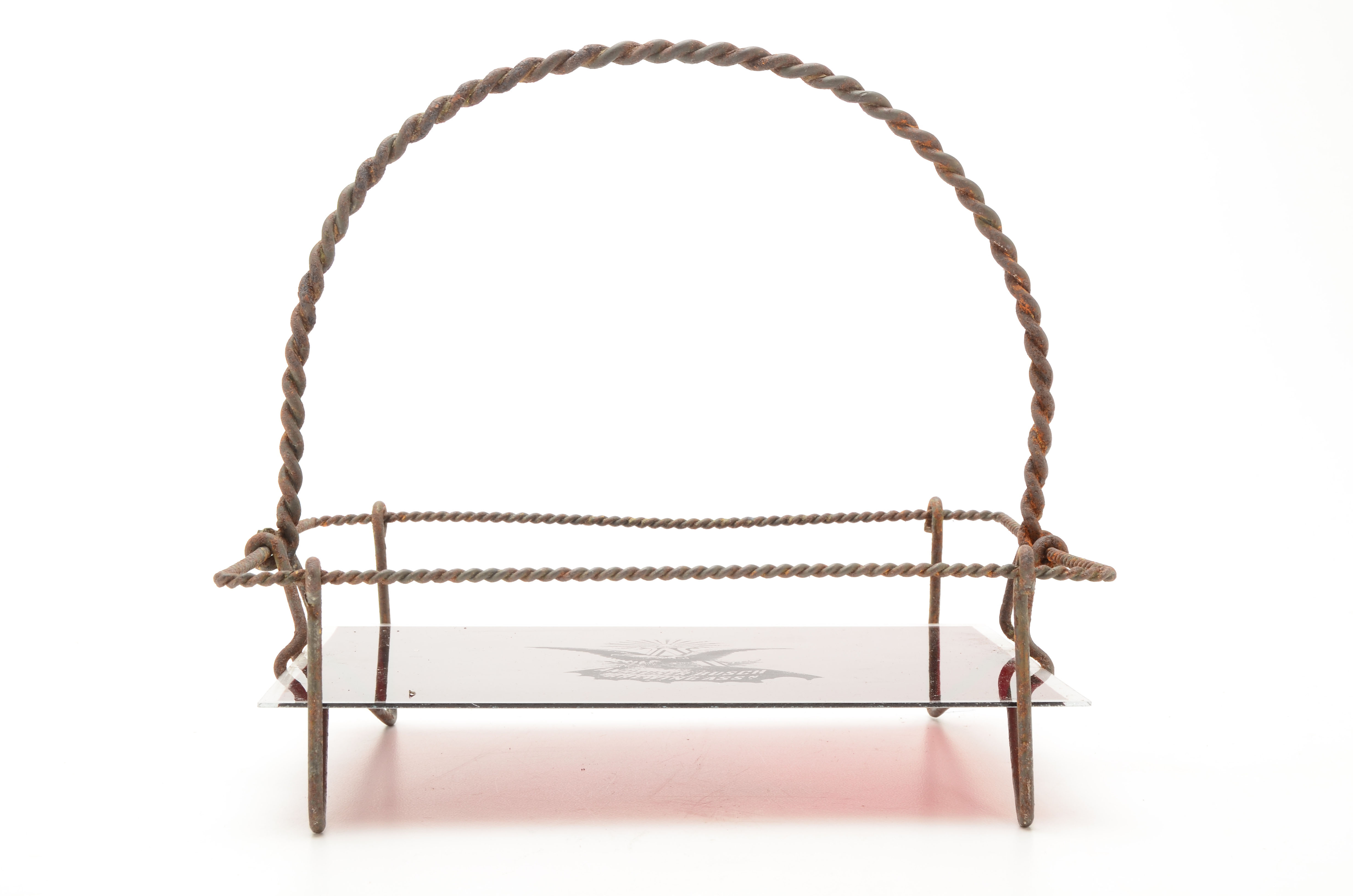 Antique Anheuser Busch Ruby Glass Advertising Barware Caddy