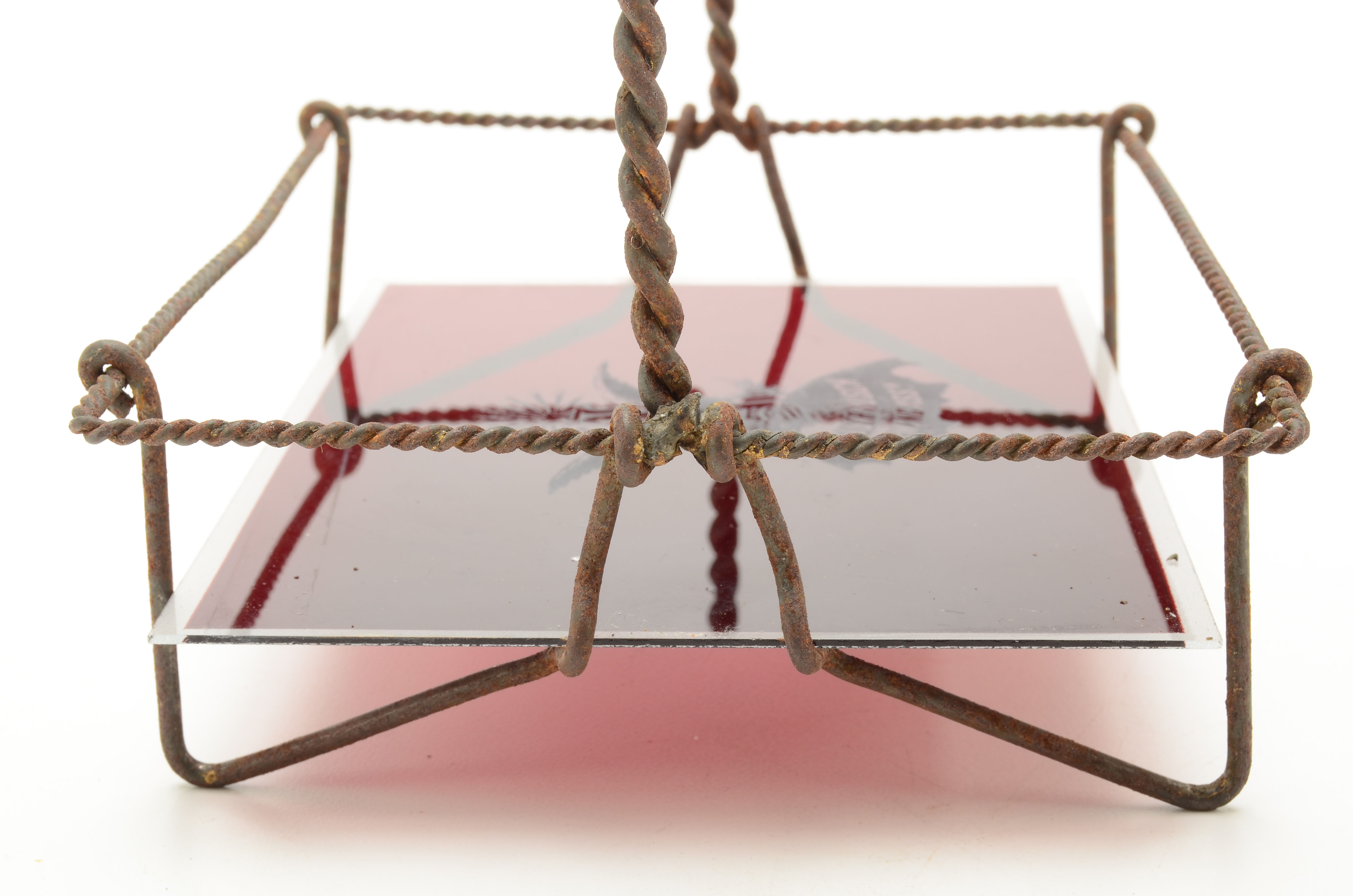 Antique Anheuser Busch Ruby Glass Advertising Barware Caddy