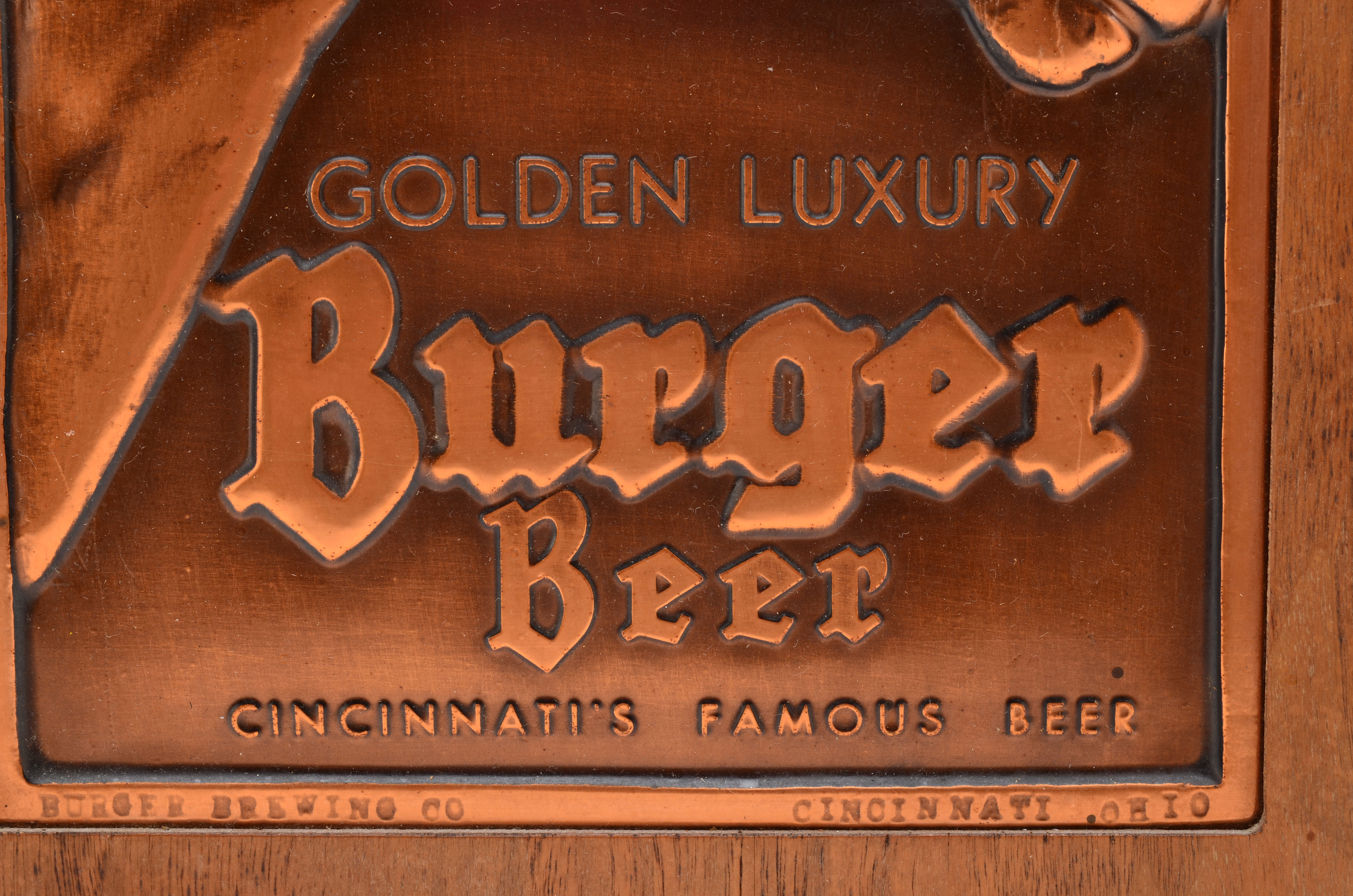 Vintage Burger Beer Hand-Crafted Copper Sign by Bruce Fox
