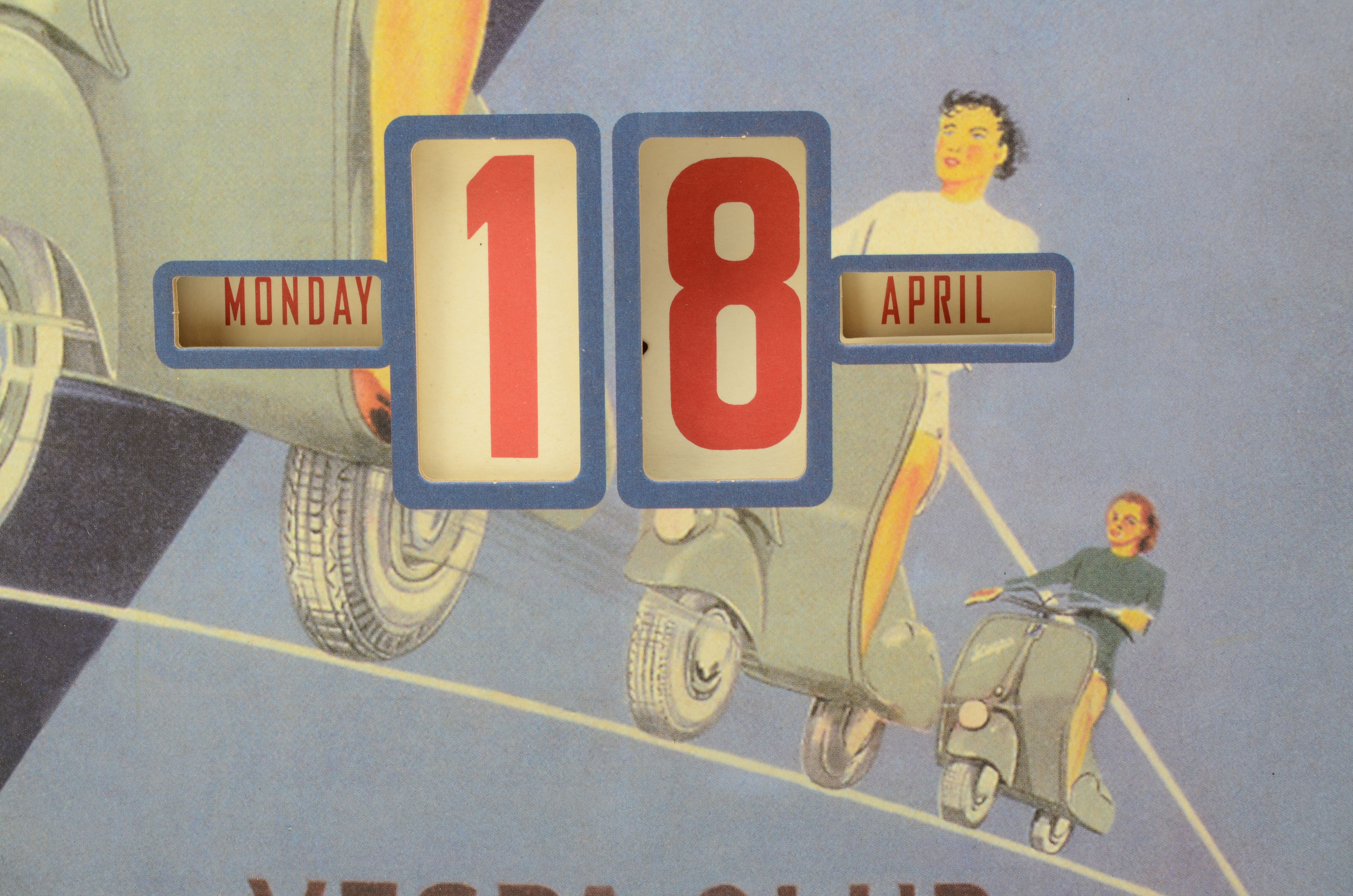 Italian Vespa Club Advertising Perpetual Calendar