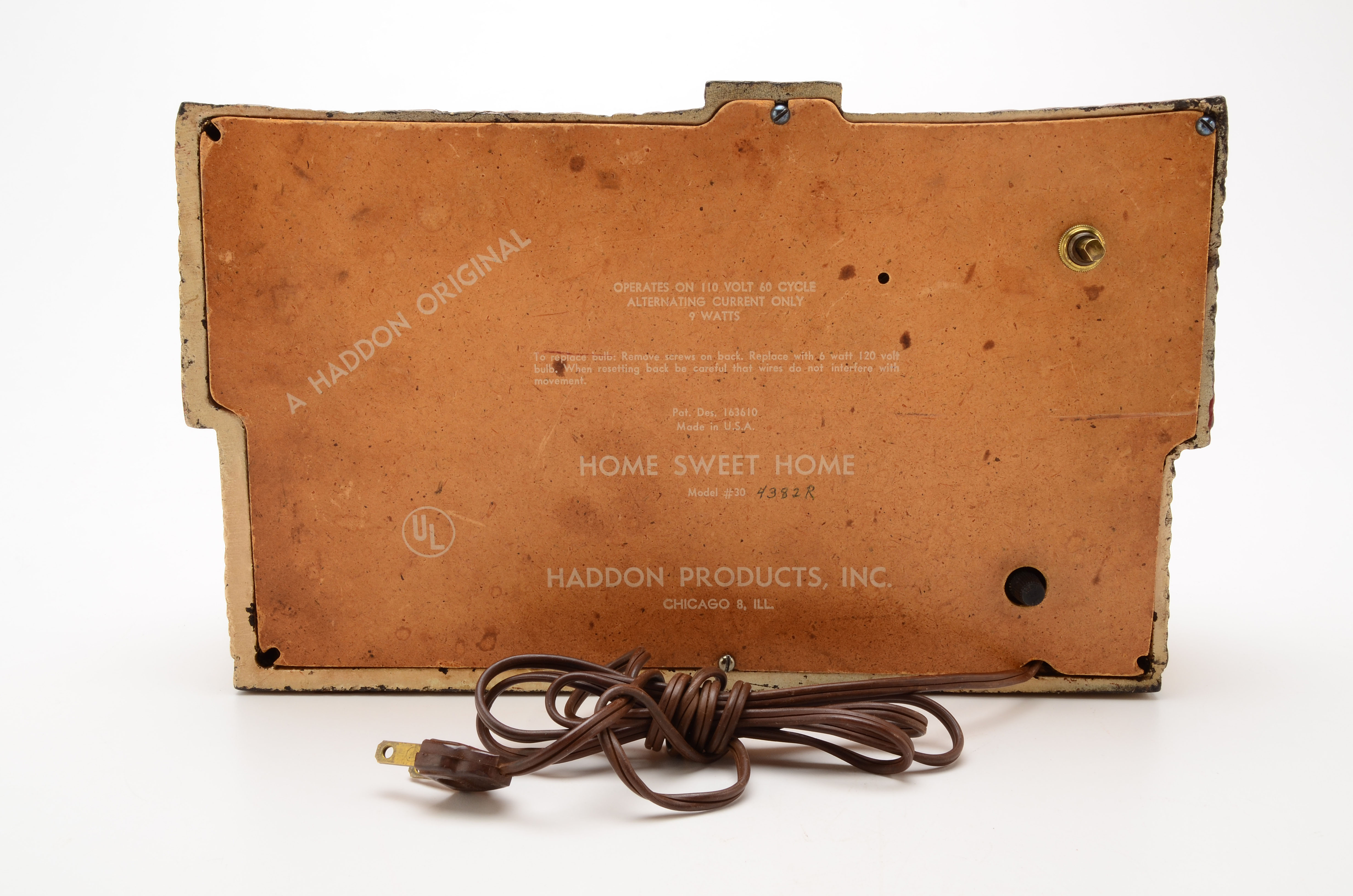 Haddon "Home Sweet Home" Illuminated Motion Shelf Clock