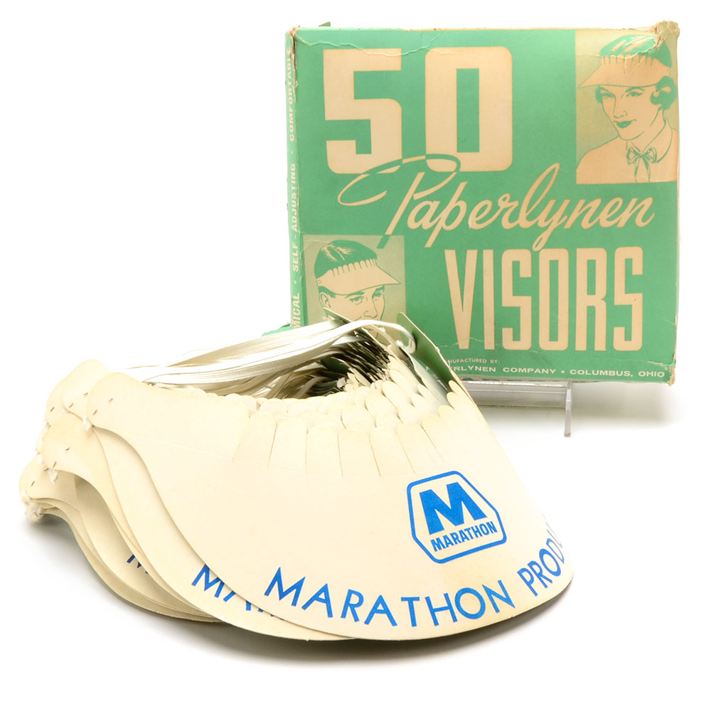 Marathon Gasoline "Paperlynen" Visor Advertising Giveaways