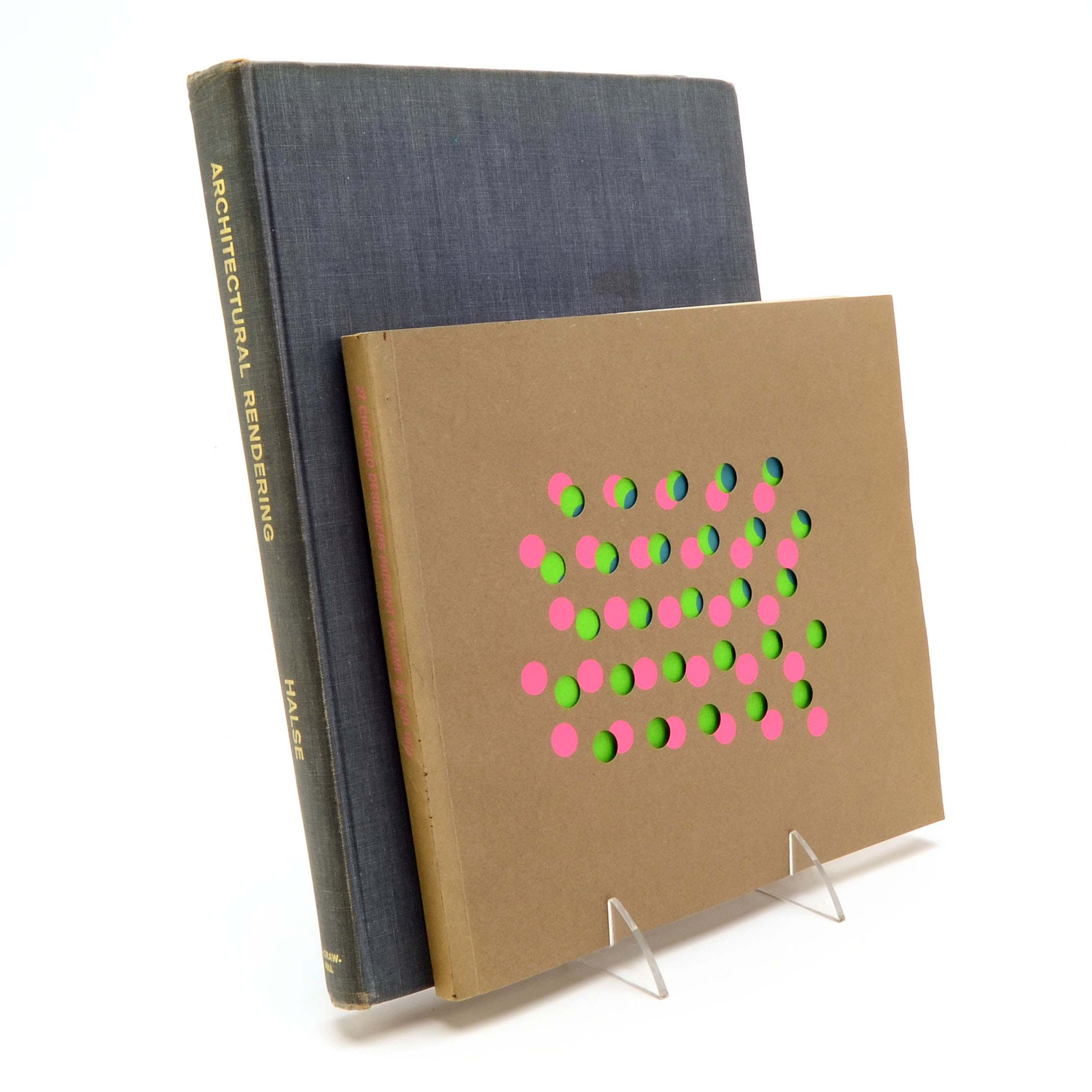 Vintage Graphic Design and Architectural Drawing Books