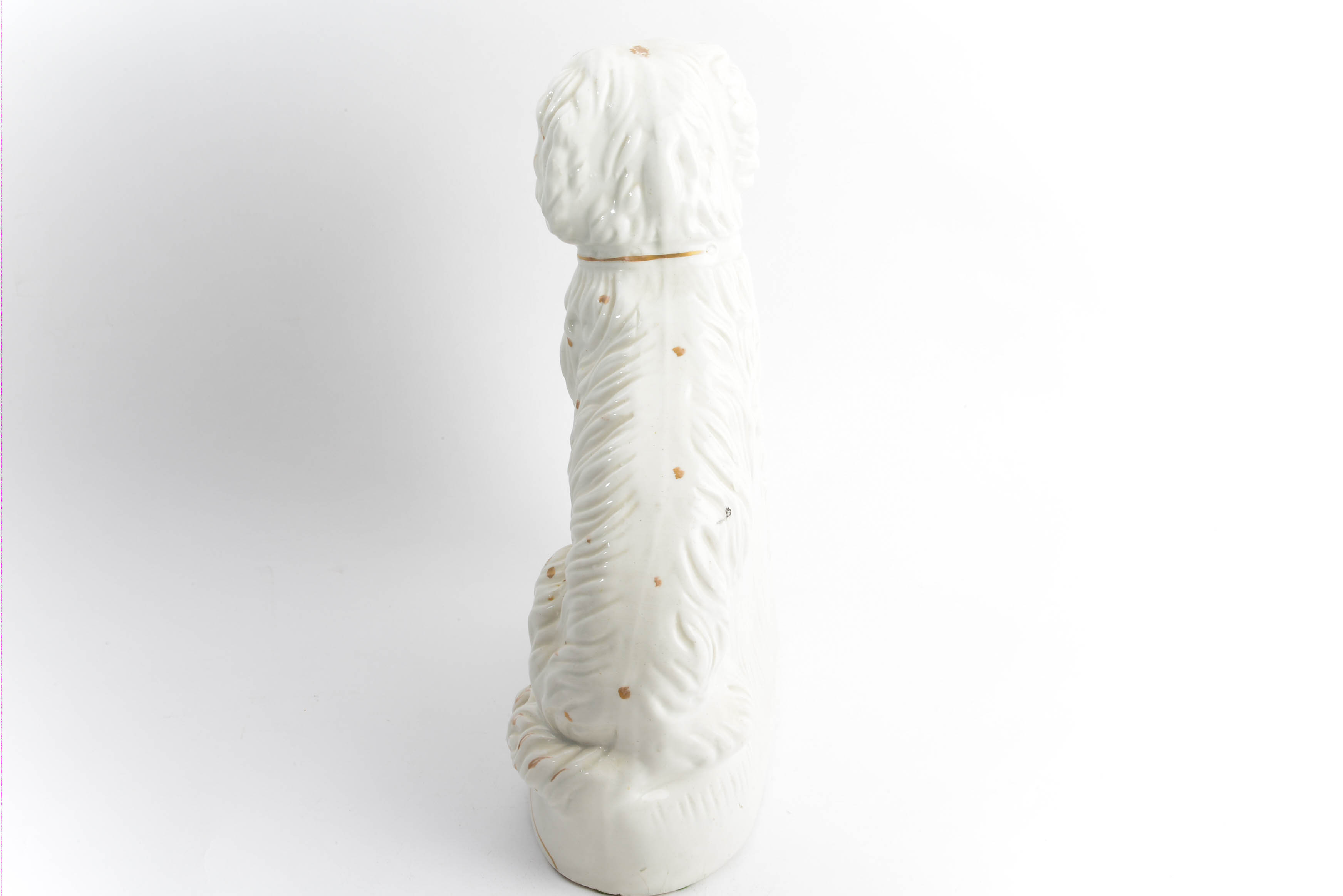 Victorian Era Girl and Afghan Hound Staffordshire Style Figurine