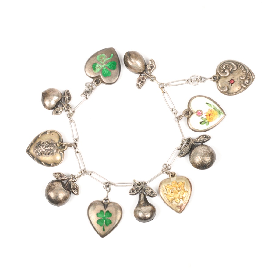 Vintage Sterling Silver Charm Bracelet