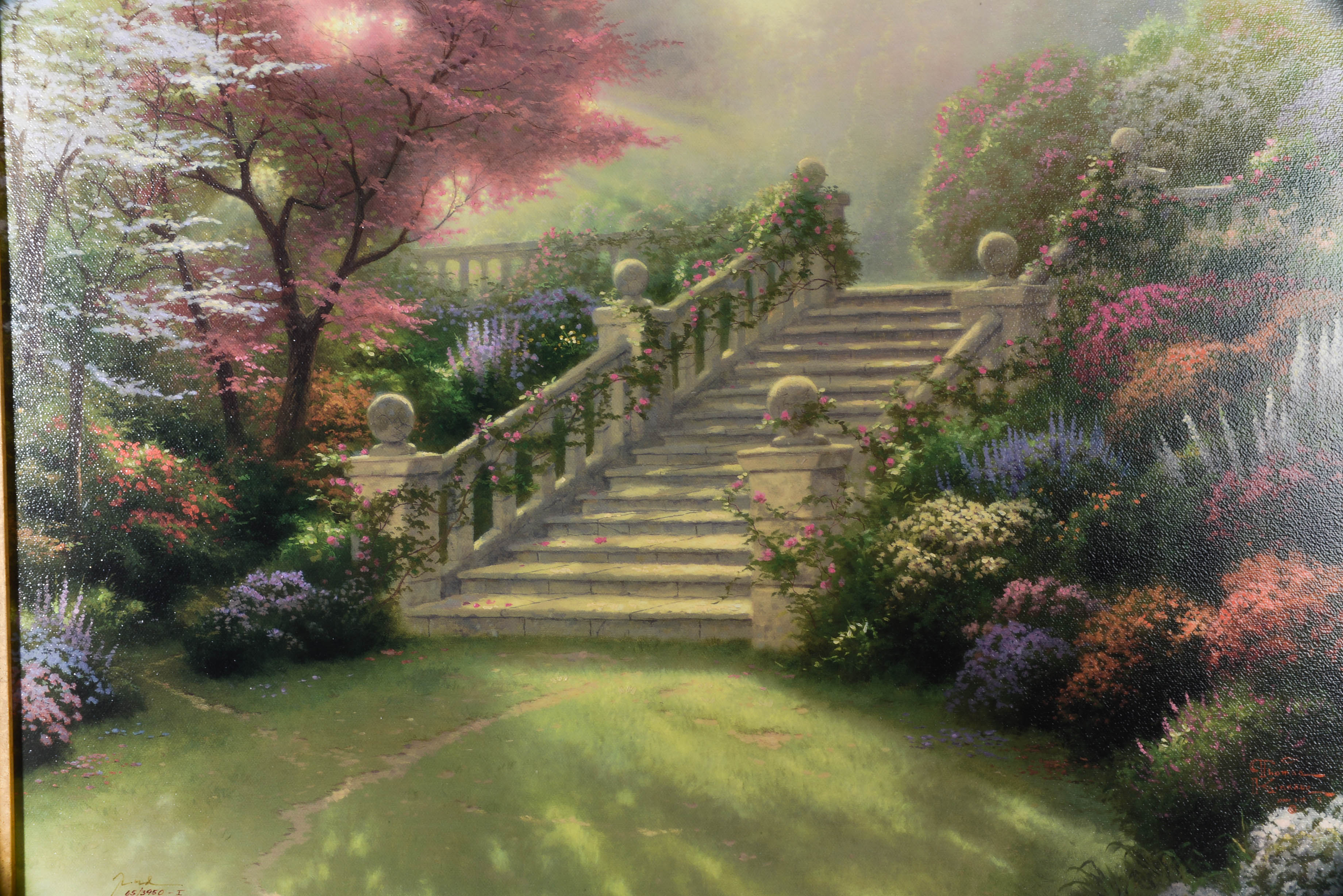 Thomas Kinkade Limited Edition Offset Lithograph on Canvas "Stairway To Paradise"